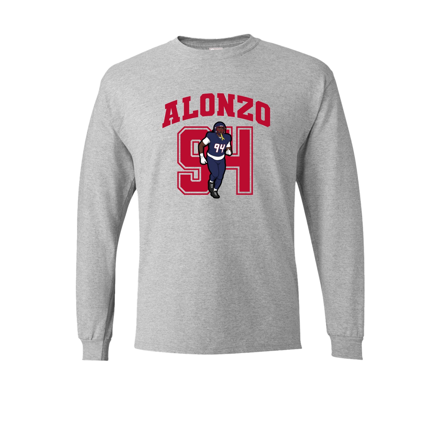 Long Sleeve Tee — Number in Grey