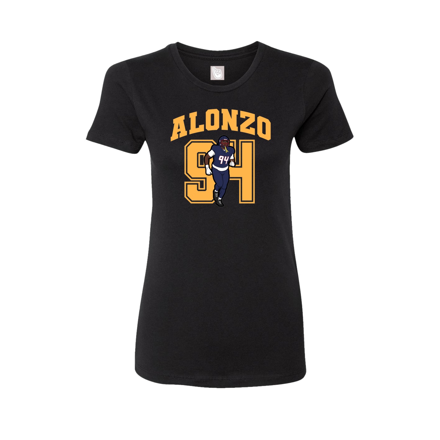 Fitted Women's Tee — Number in Black
