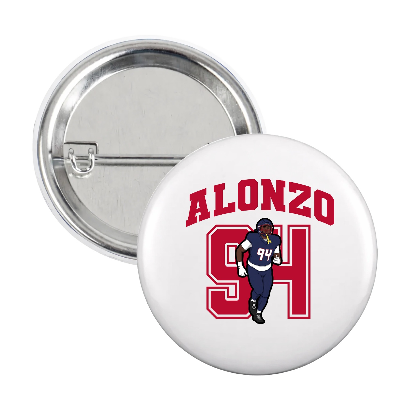 Game Day Button — Number in White