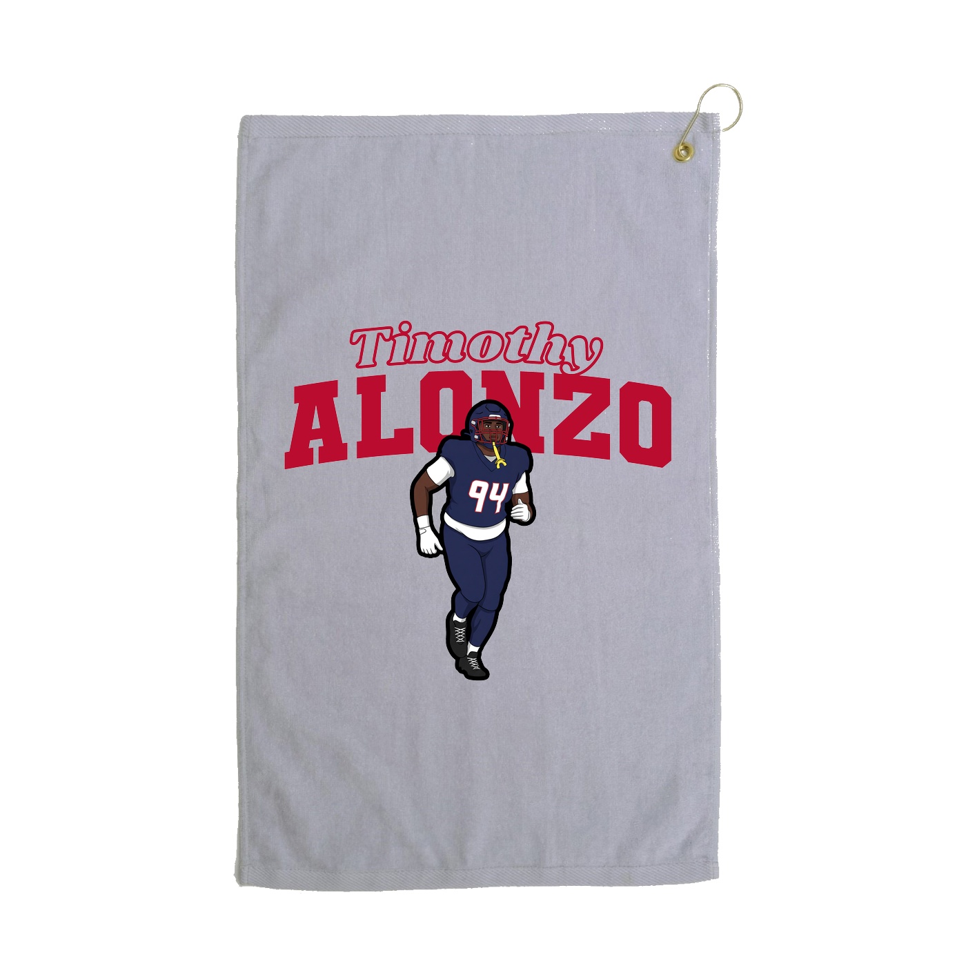 Golf Towel — Name Arch in Grey