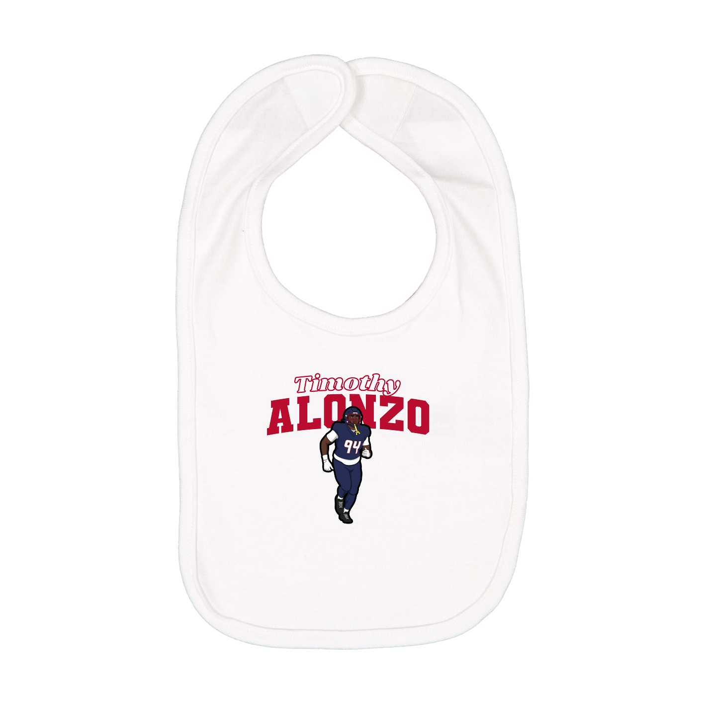 Infant Bib — Name Arch in White