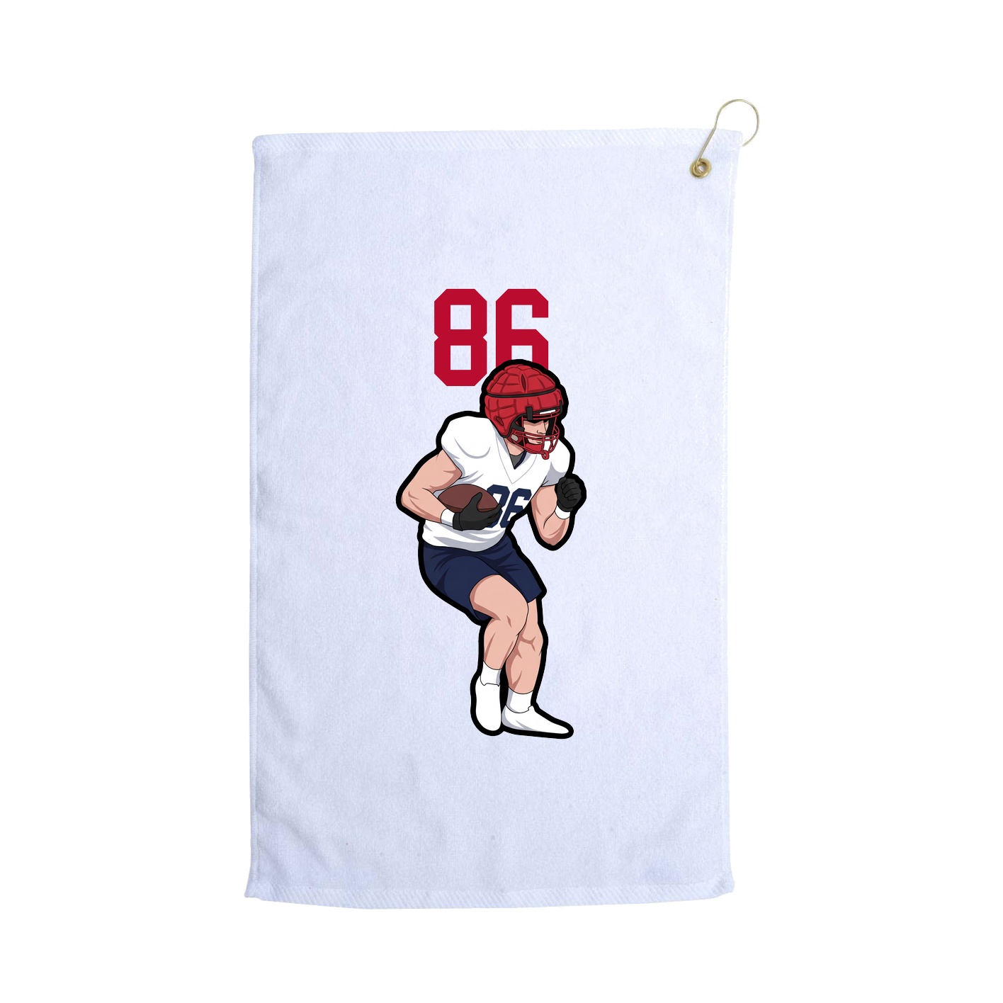 Golf Towel — Number Top in White