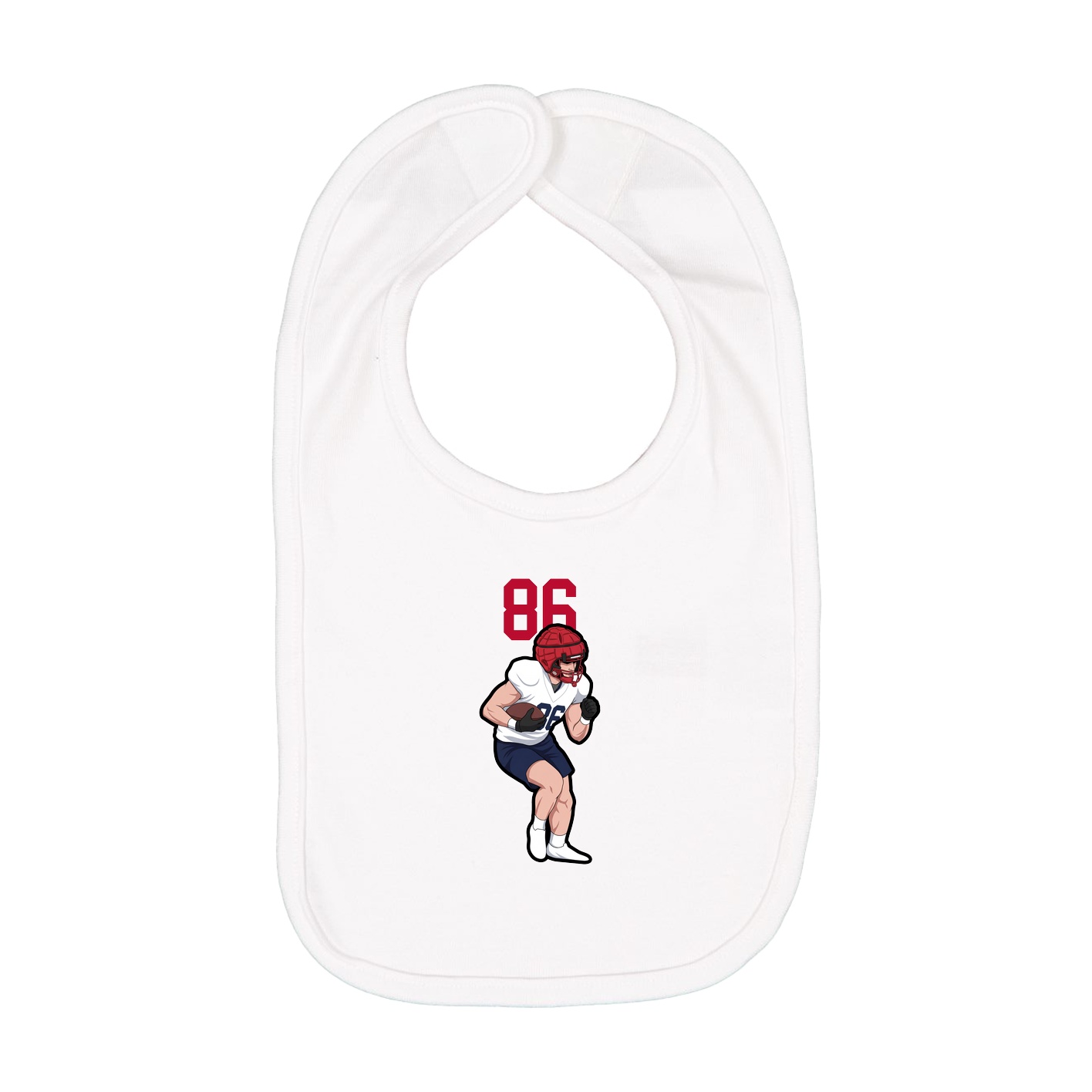 Infant Bib — Number Top in White