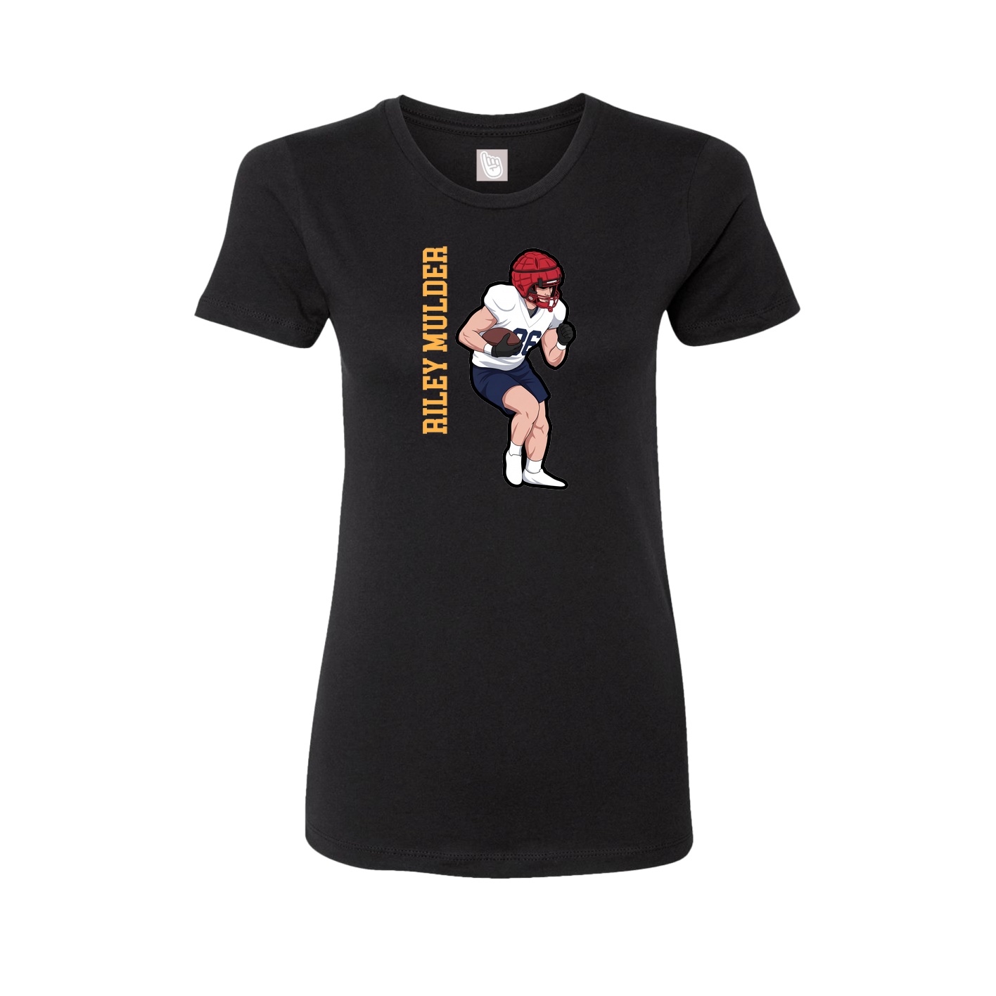 Fitted Women's Tee — Name Vertical in Black