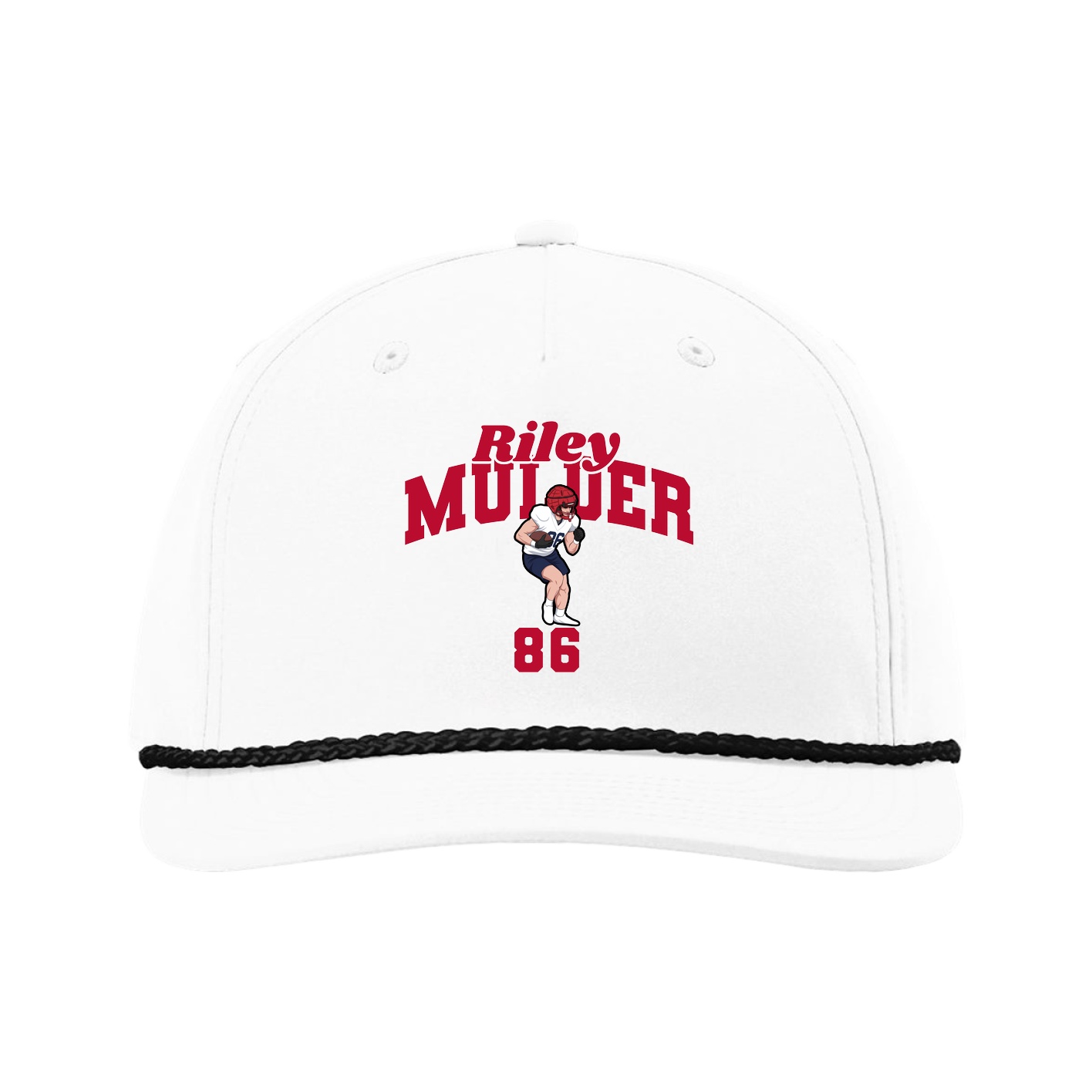 Five-Panel Classic Rope Cap — Signature Arch in White