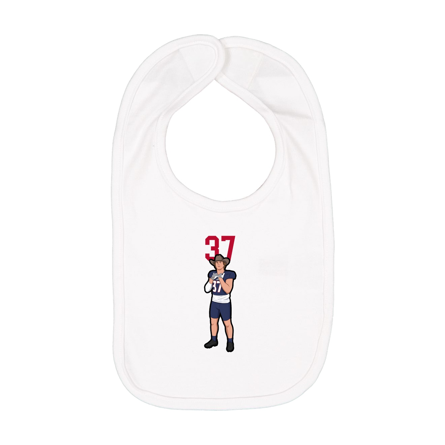 Infant Bib — Number Top in White
