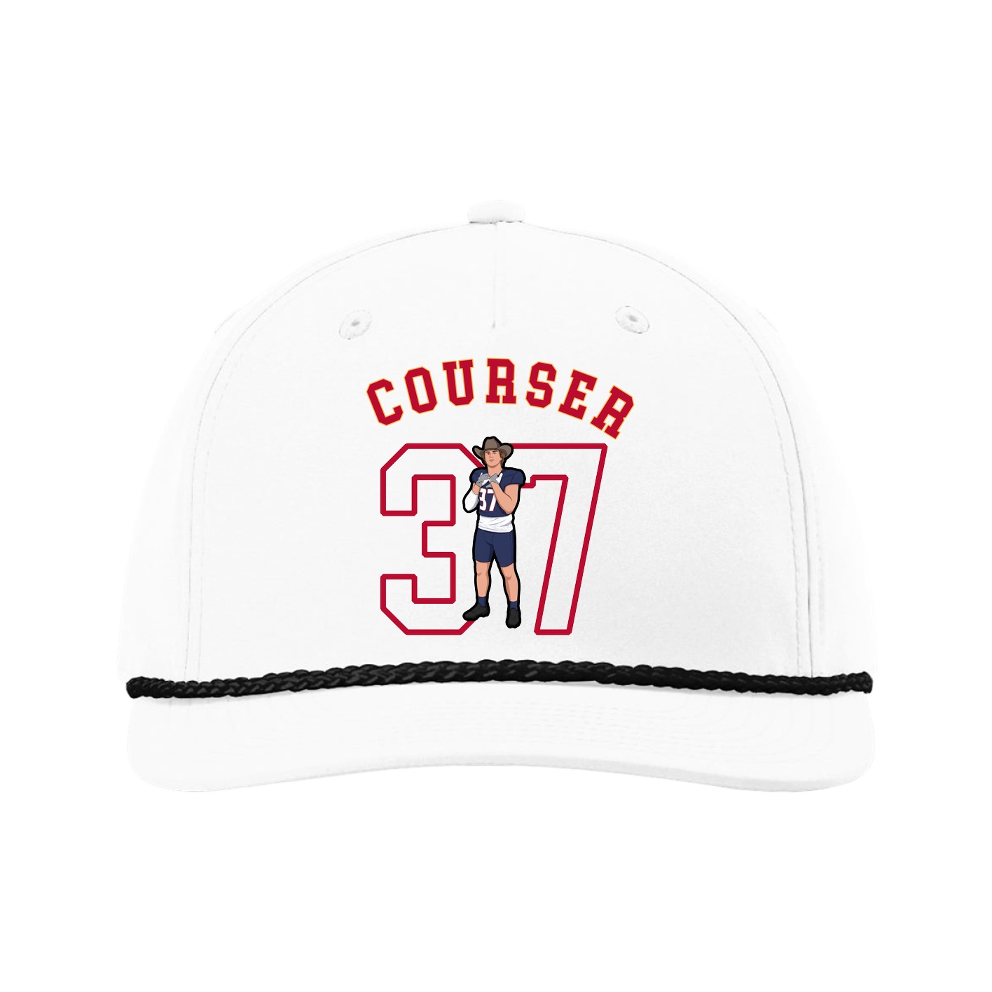 Five-Panel Classic Rope Cap — Shirsey Arch in White