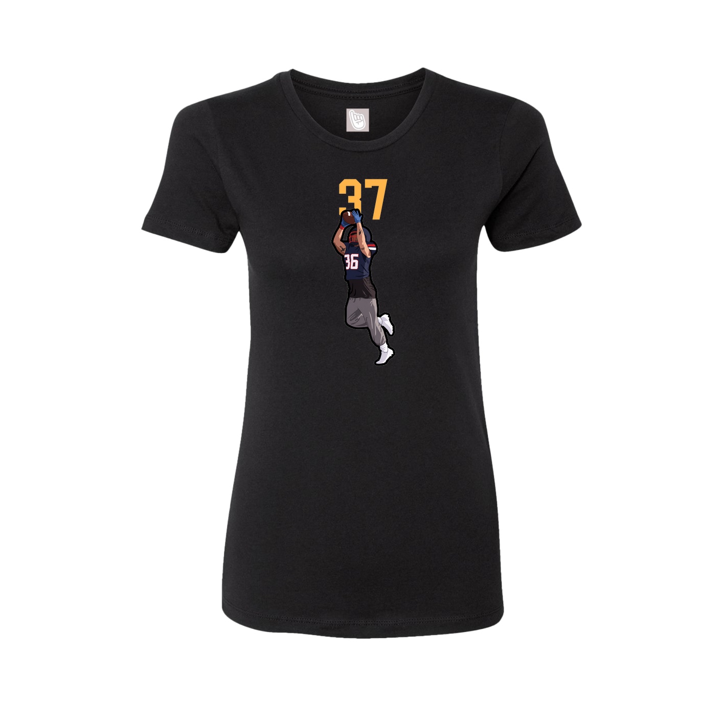 Fitted Women's Tee — Number Top in Black