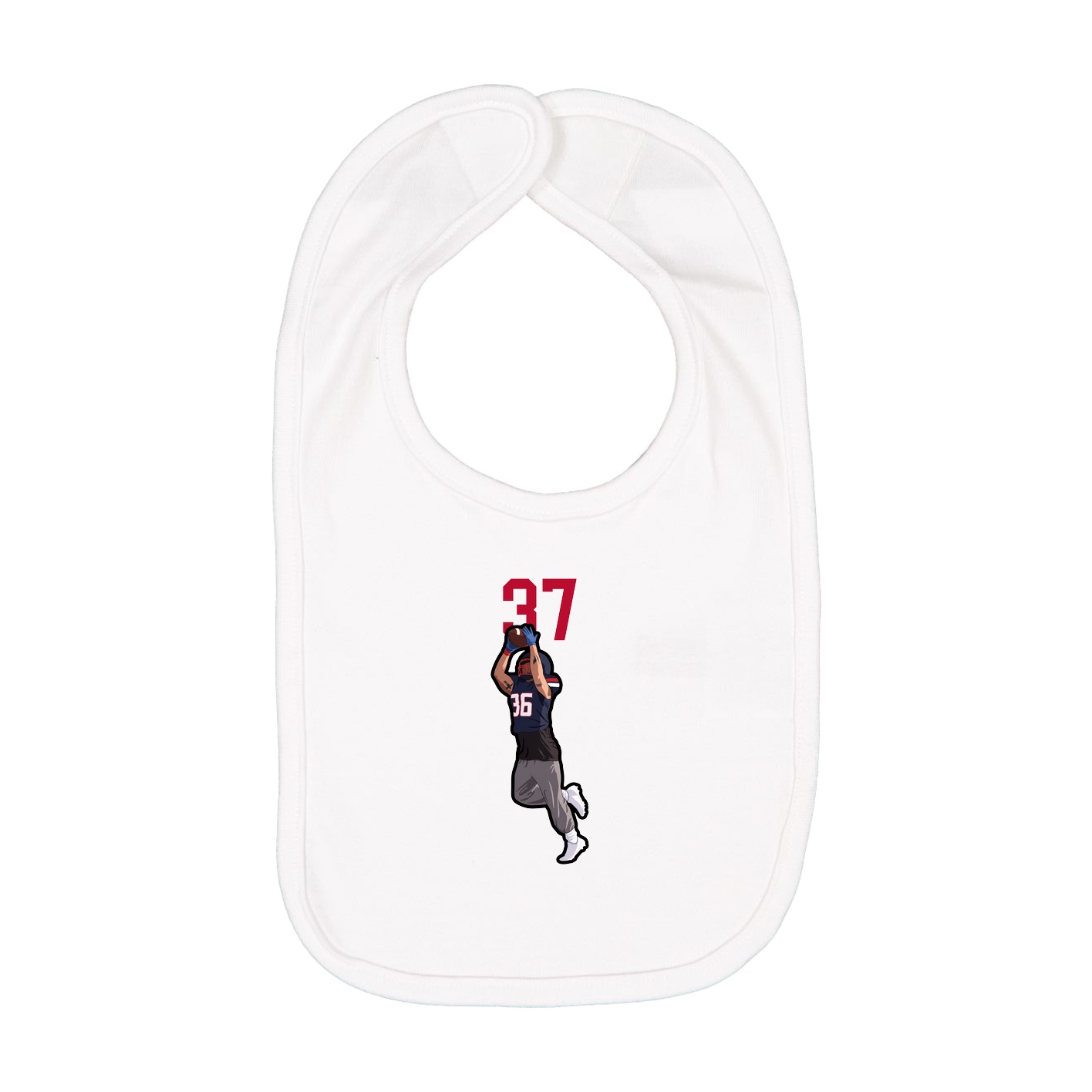 Infant Bib — Number Top in White