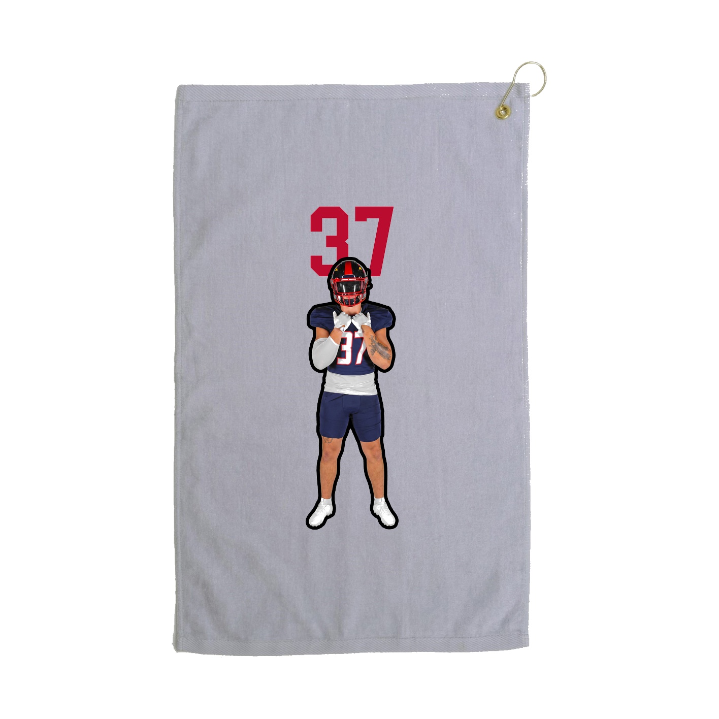 Golf Towel — Number Top in Grey