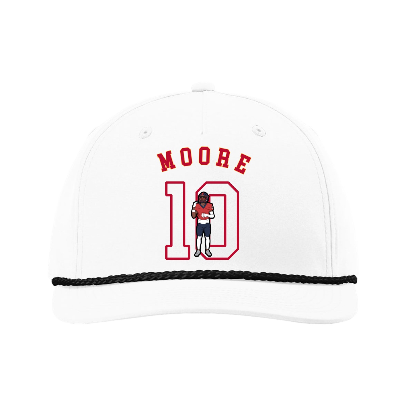Five-Panel Classic Rope Cap — Shirsey Arch in White