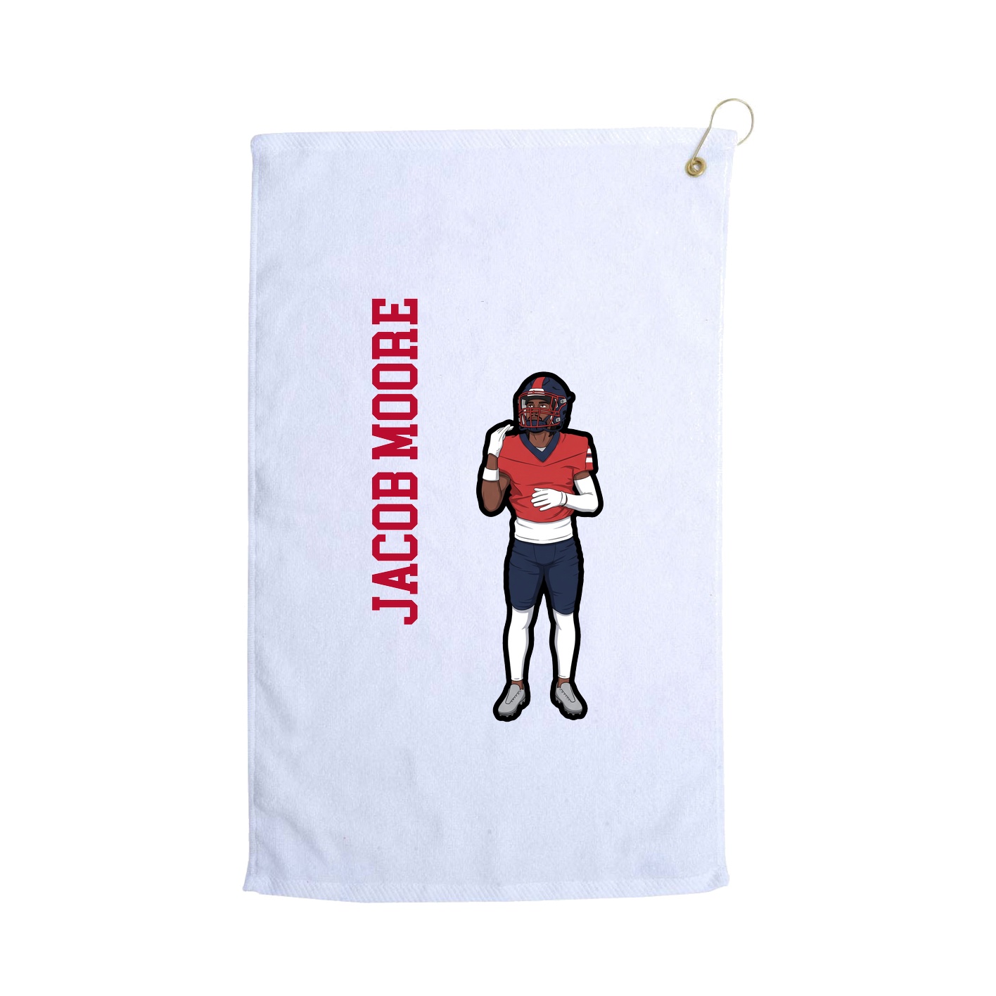 Golf Towel — Name Vertical in White