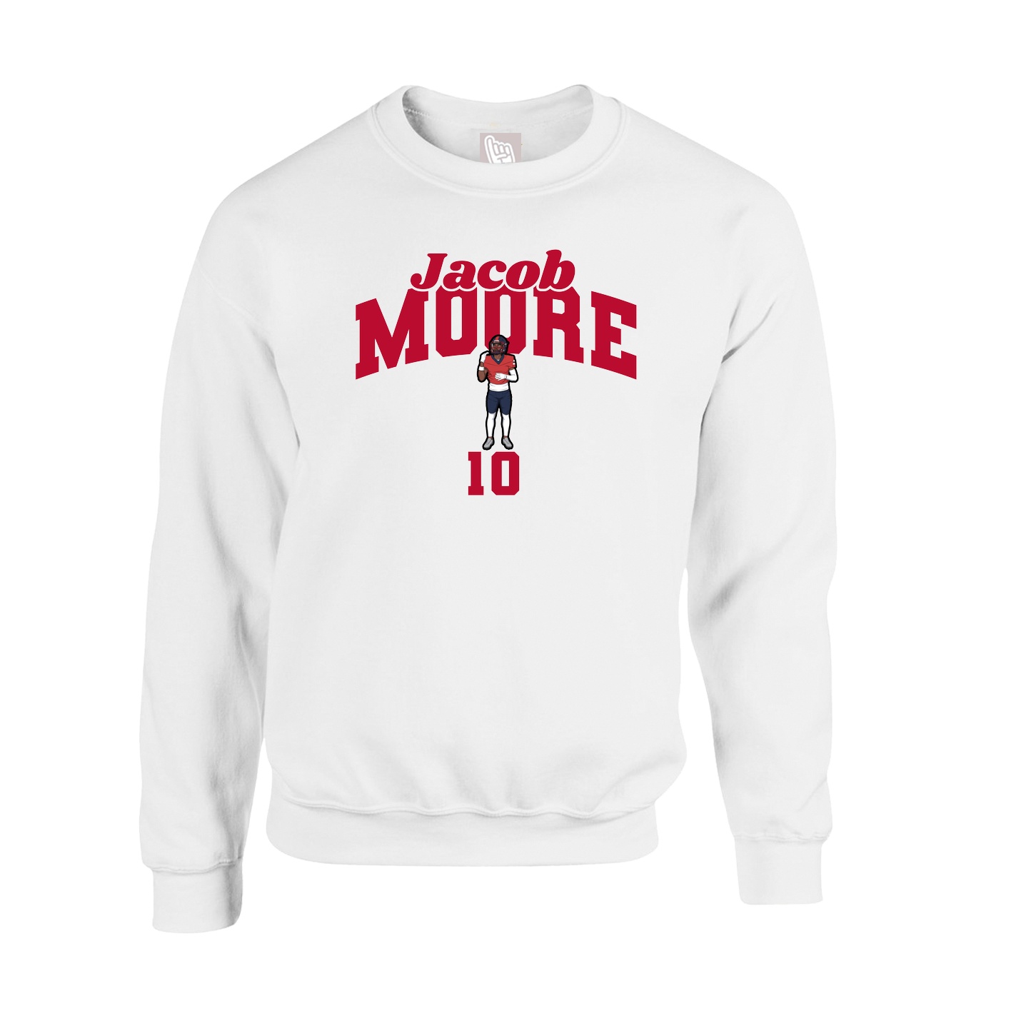 Fleece Crew — Signature Arch in White