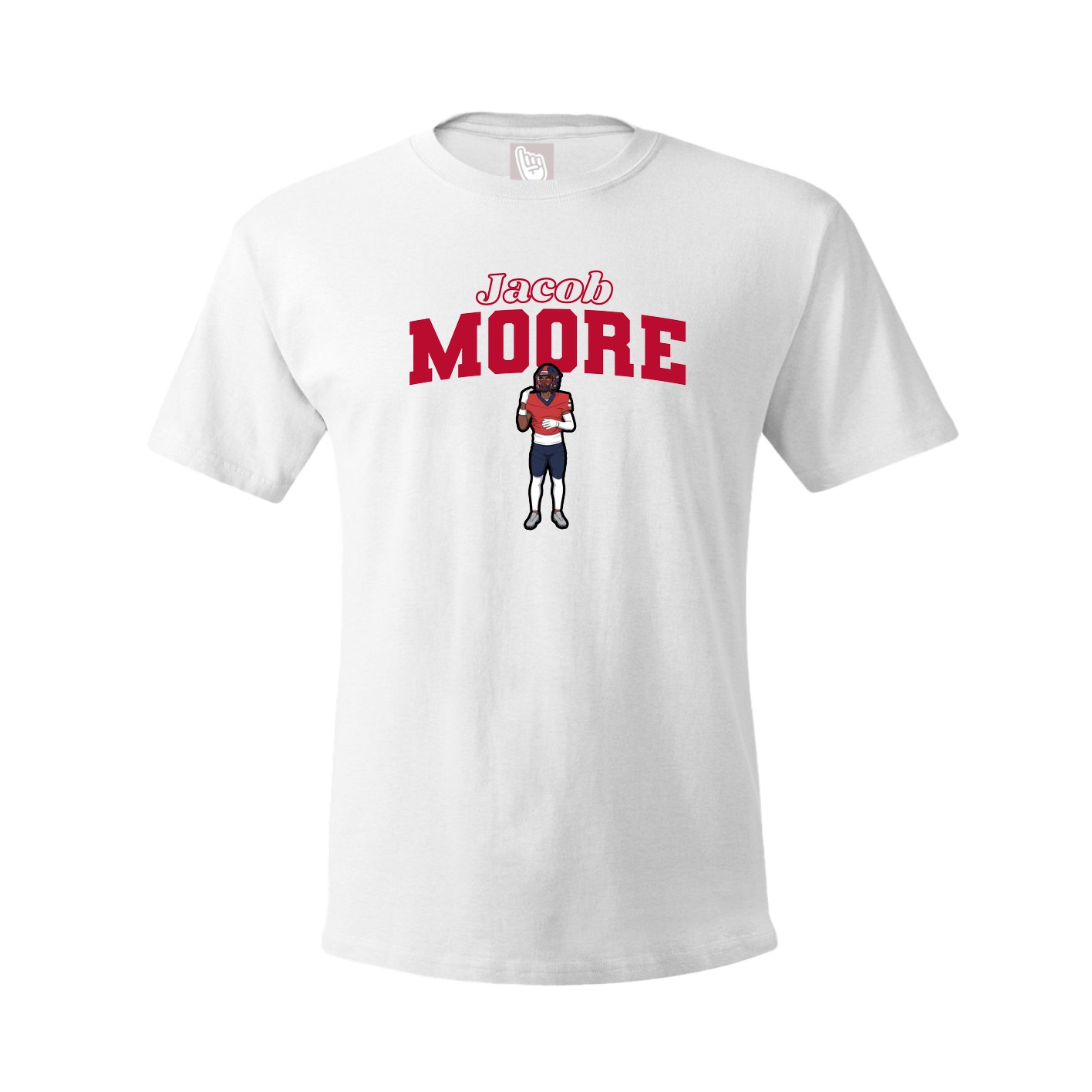 Youth Tee — Name Arch in White