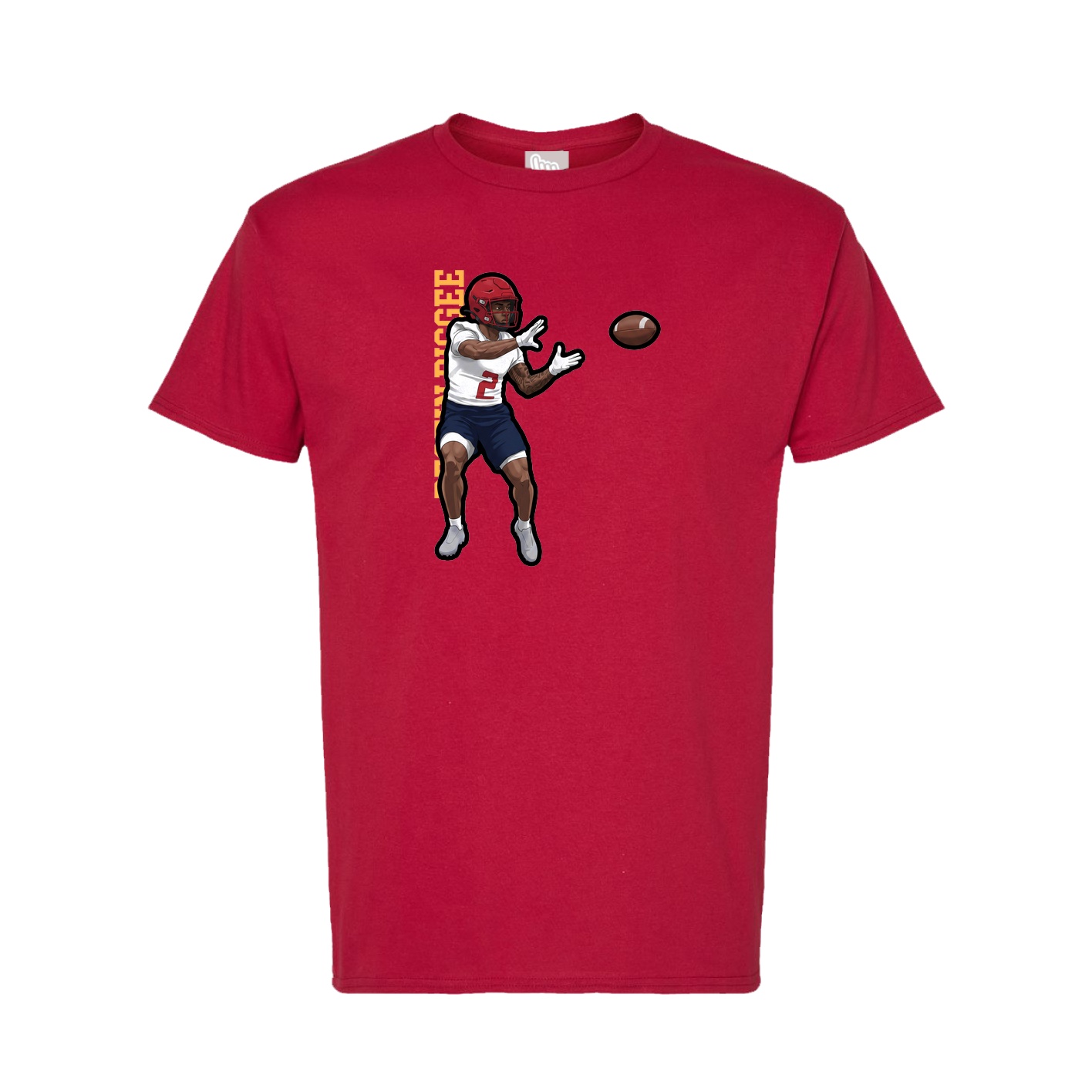 Tee — Name Vertical in Crimson
