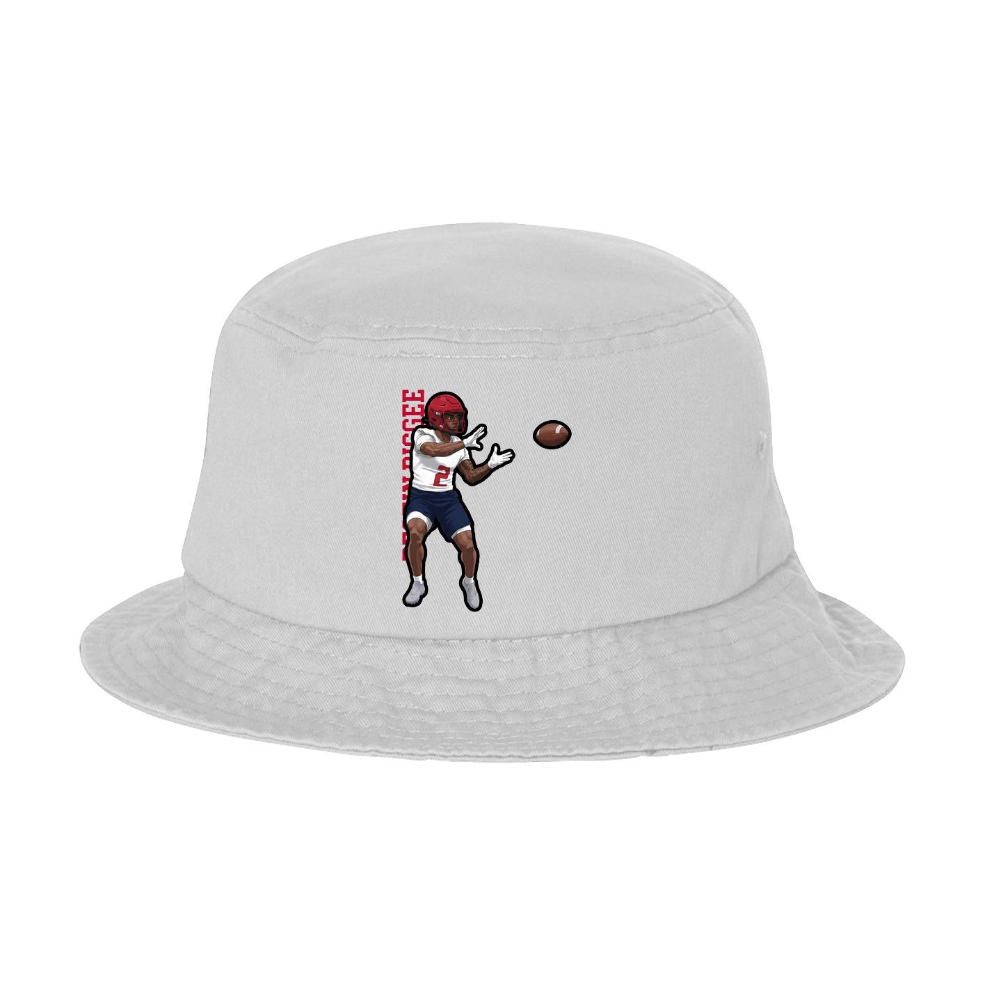 Bucket Cap — Name Vertical in White