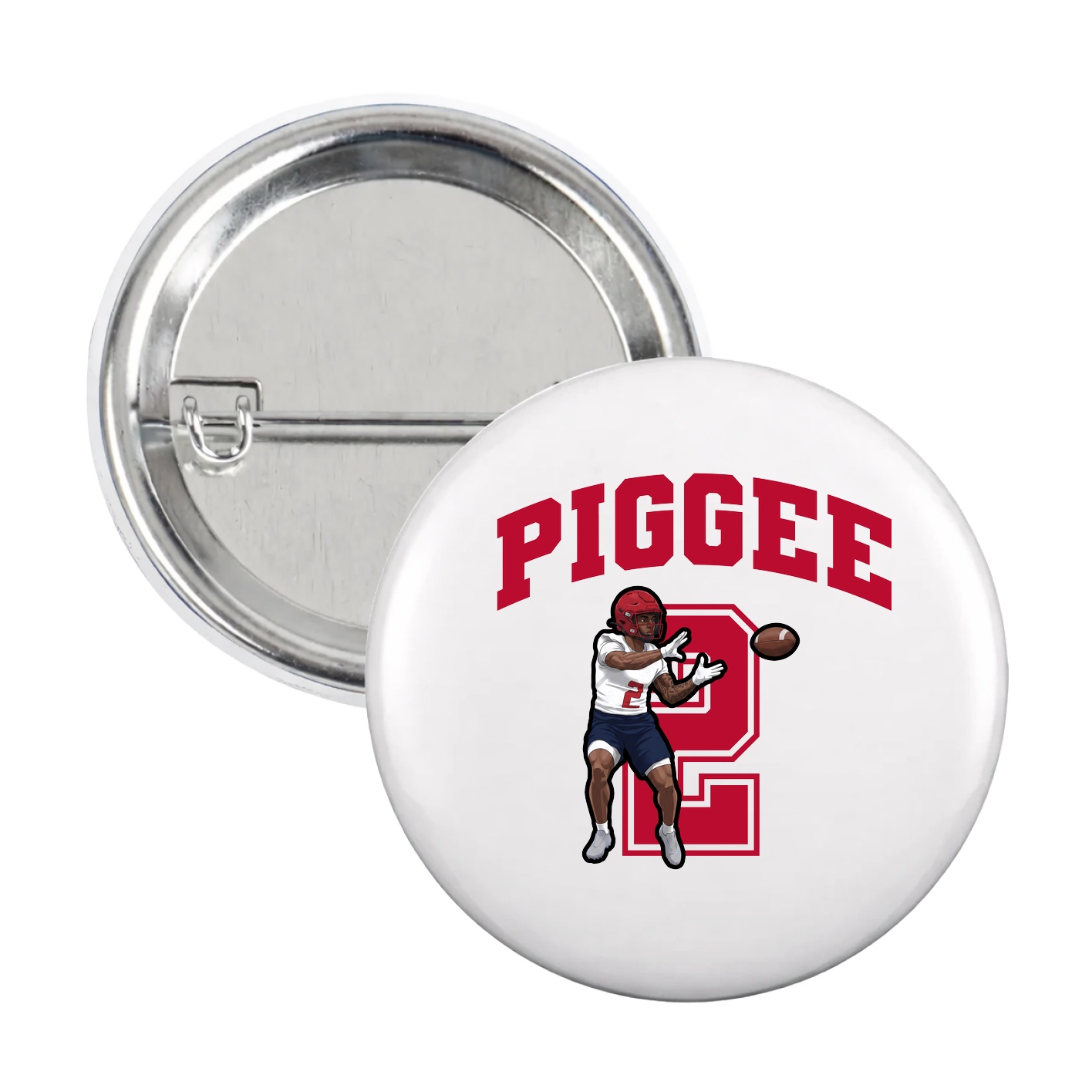 Game Day Button — Number in White