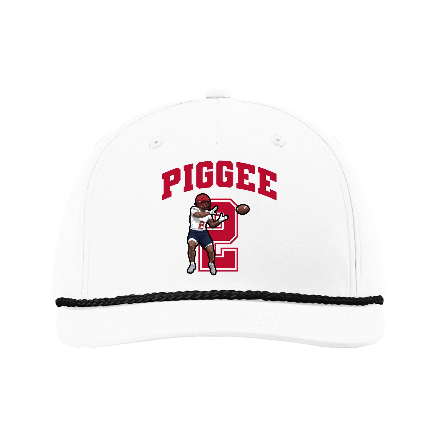 Five-Panel Classic Rope Cap — Number in White