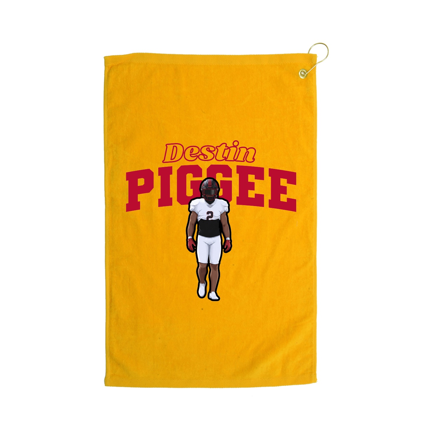 Golf Towel — Name Arch in Gold