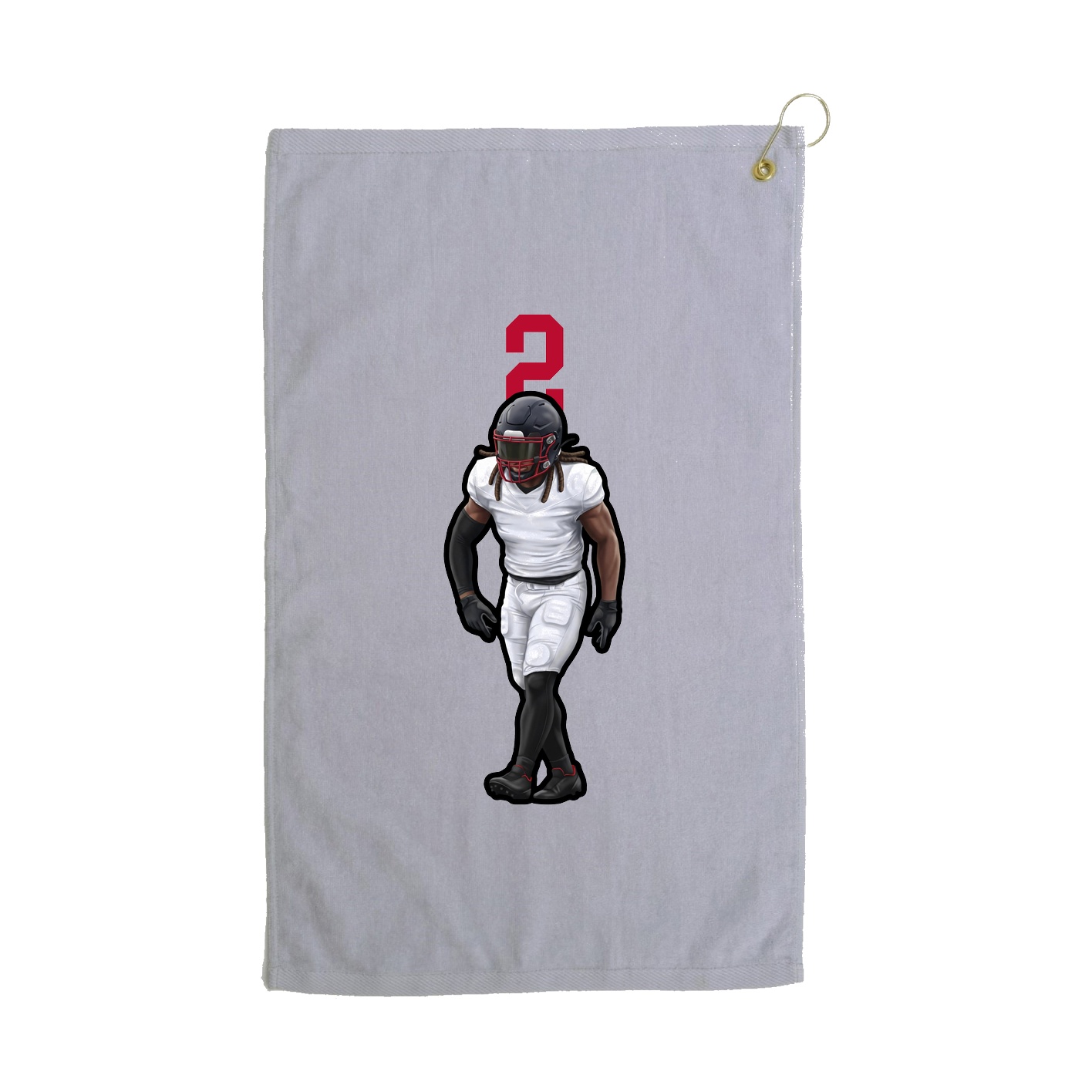 Golf Towel — Number Top in Grey