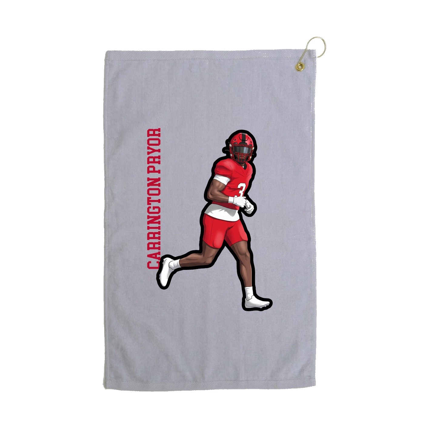 Golf Towel — Name Vertical in Grey