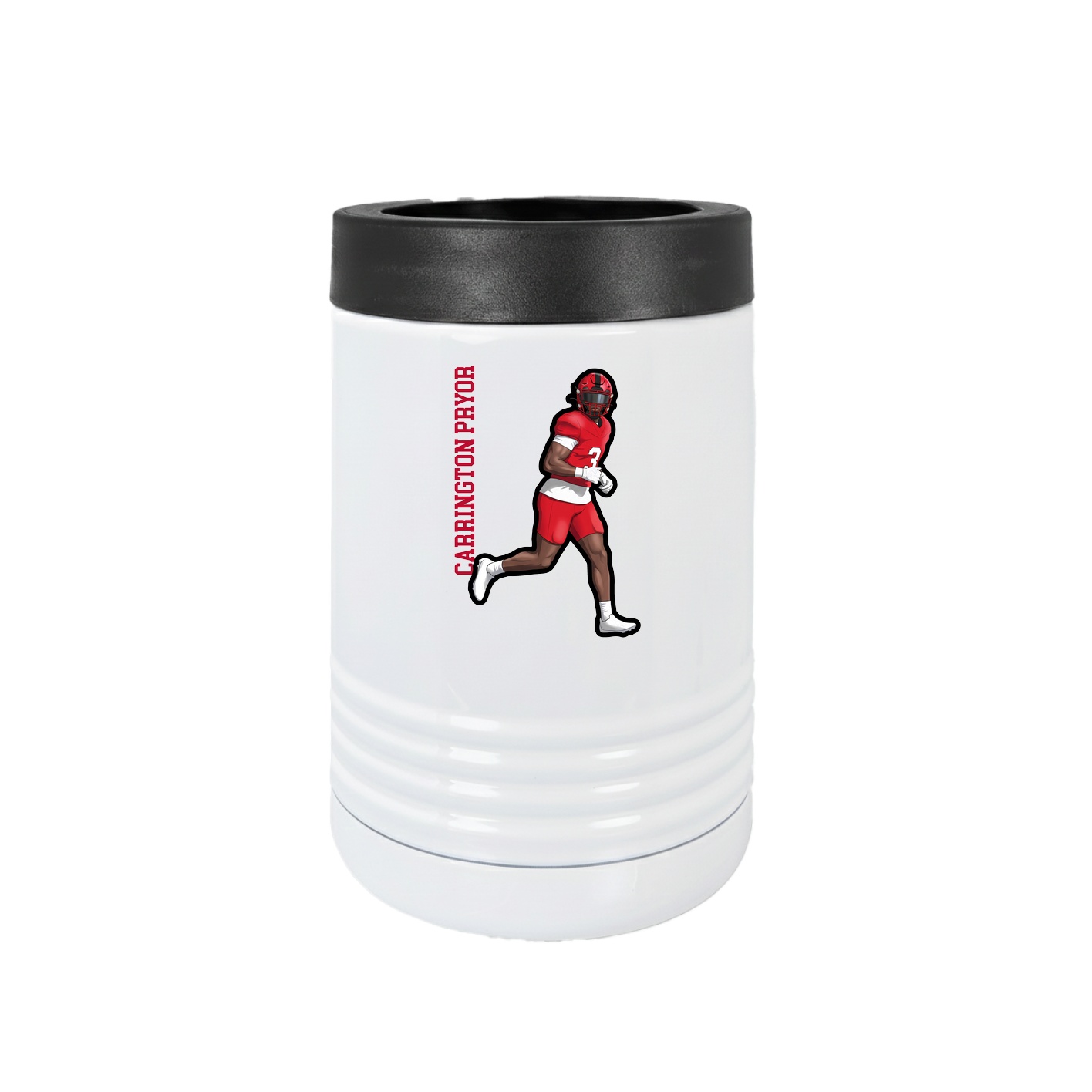 Beverage Holder — Name Vertical in White