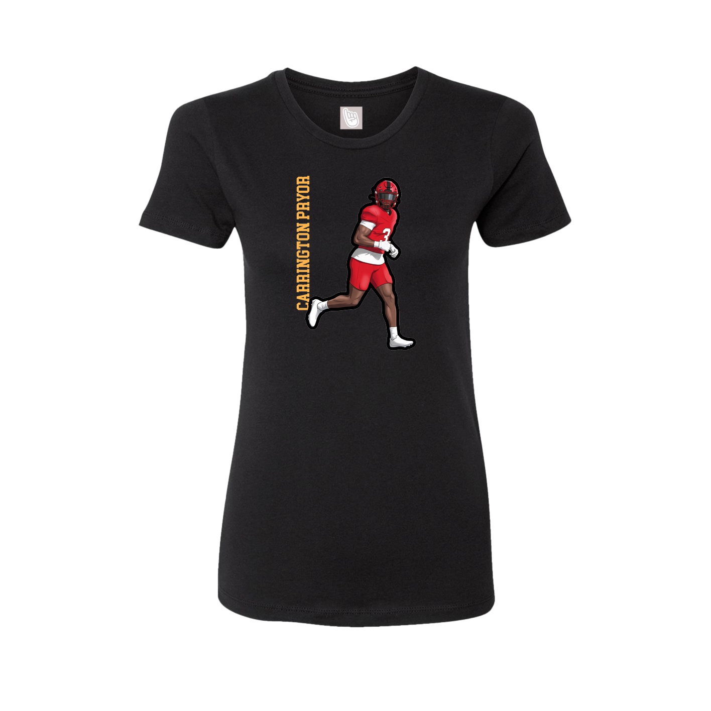 Fitted Women's Tee — Name Vertical in Black