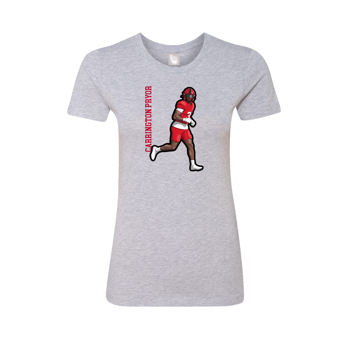 Fitted Women's Tee — Name Vertical in Grey