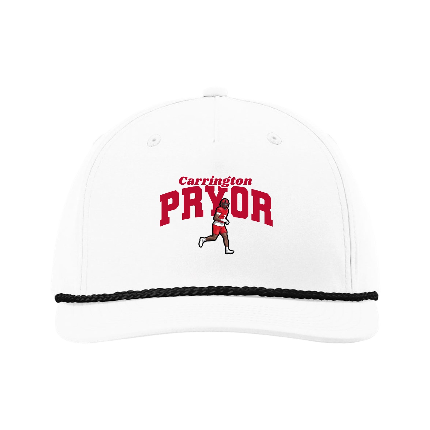 Five-Panel Classic Rope Cap — Signature Arch in White