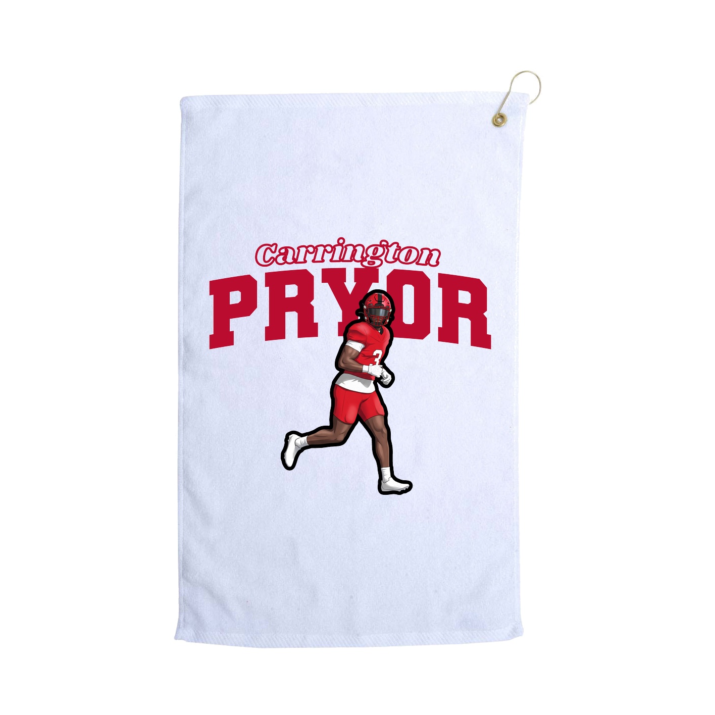 Golf Towel — Name Arch in White