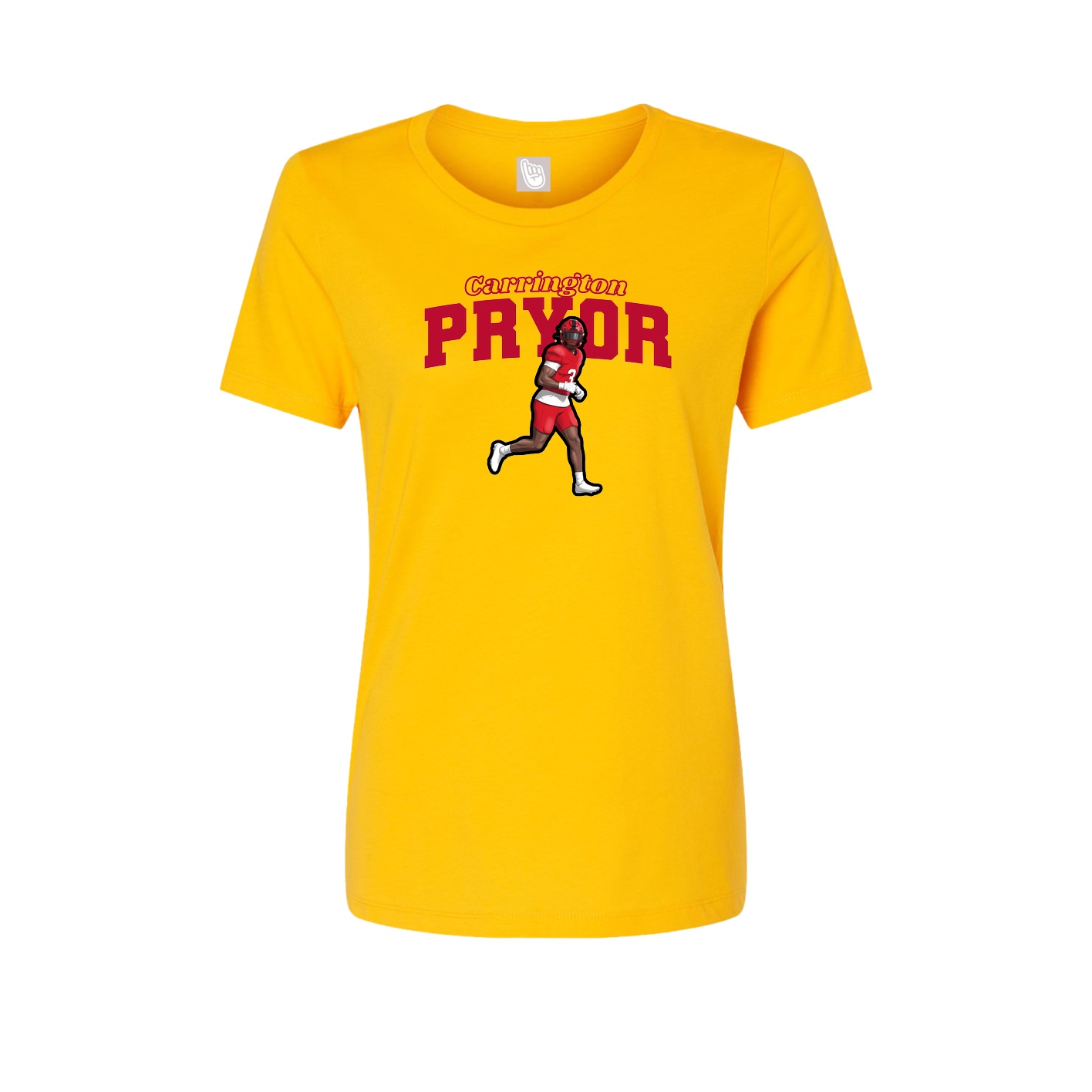 Fitted Women's Tee — Name Arch in Gold