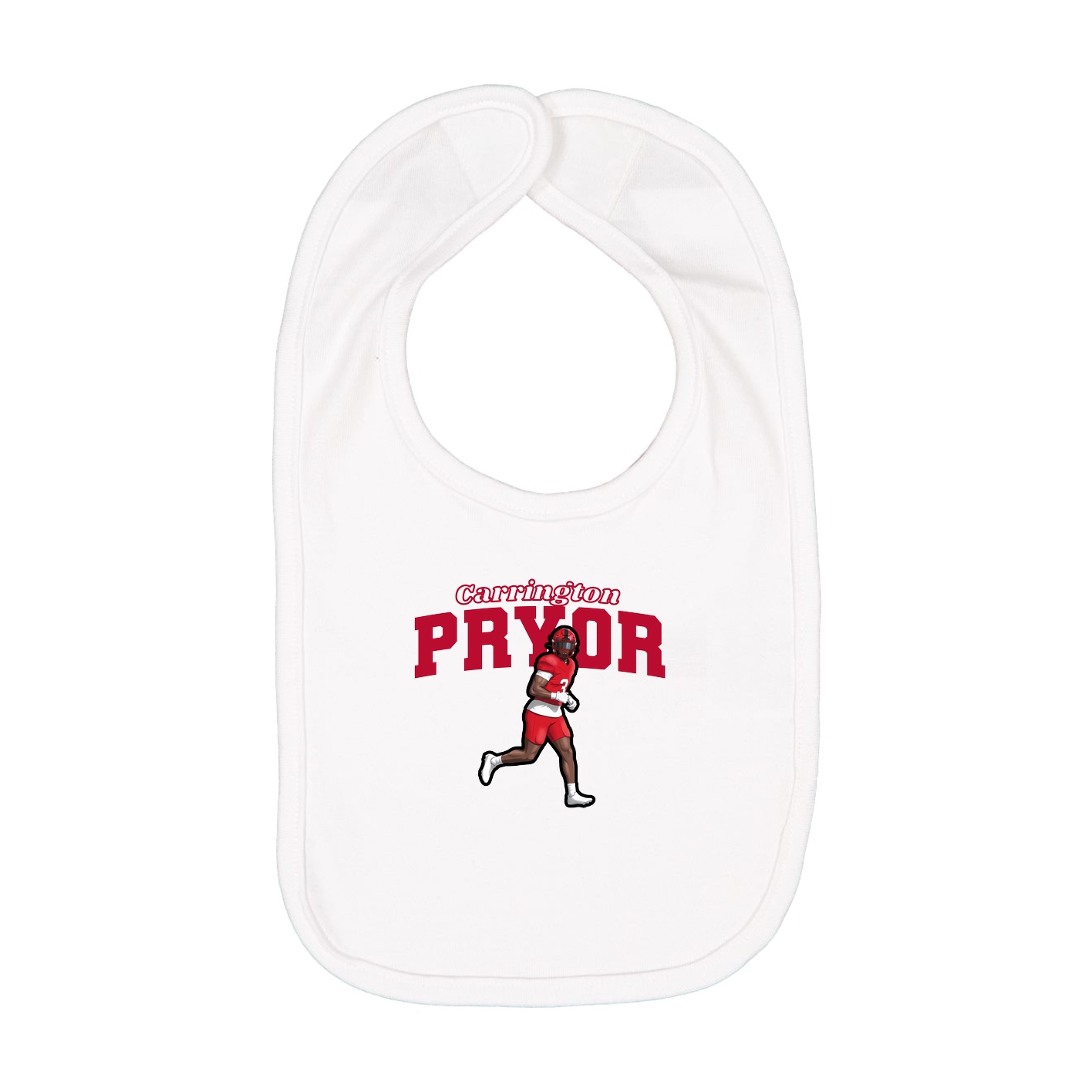 Infant Bib — Name Arch in White
