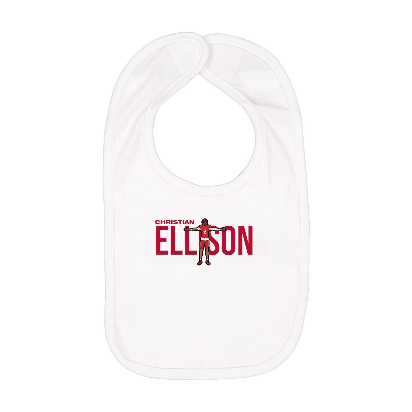 Infant Bib — Player Name in White