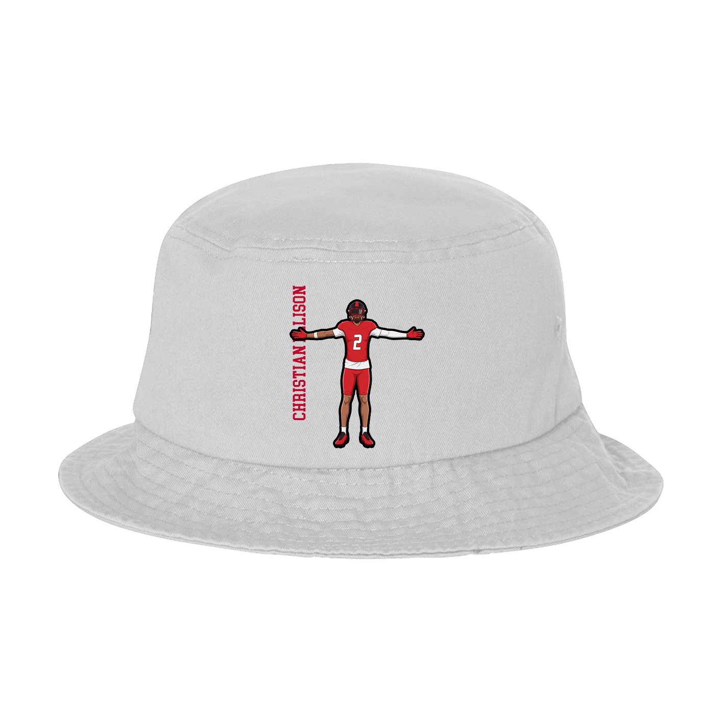 Bucket Cap — Name Vertical in White