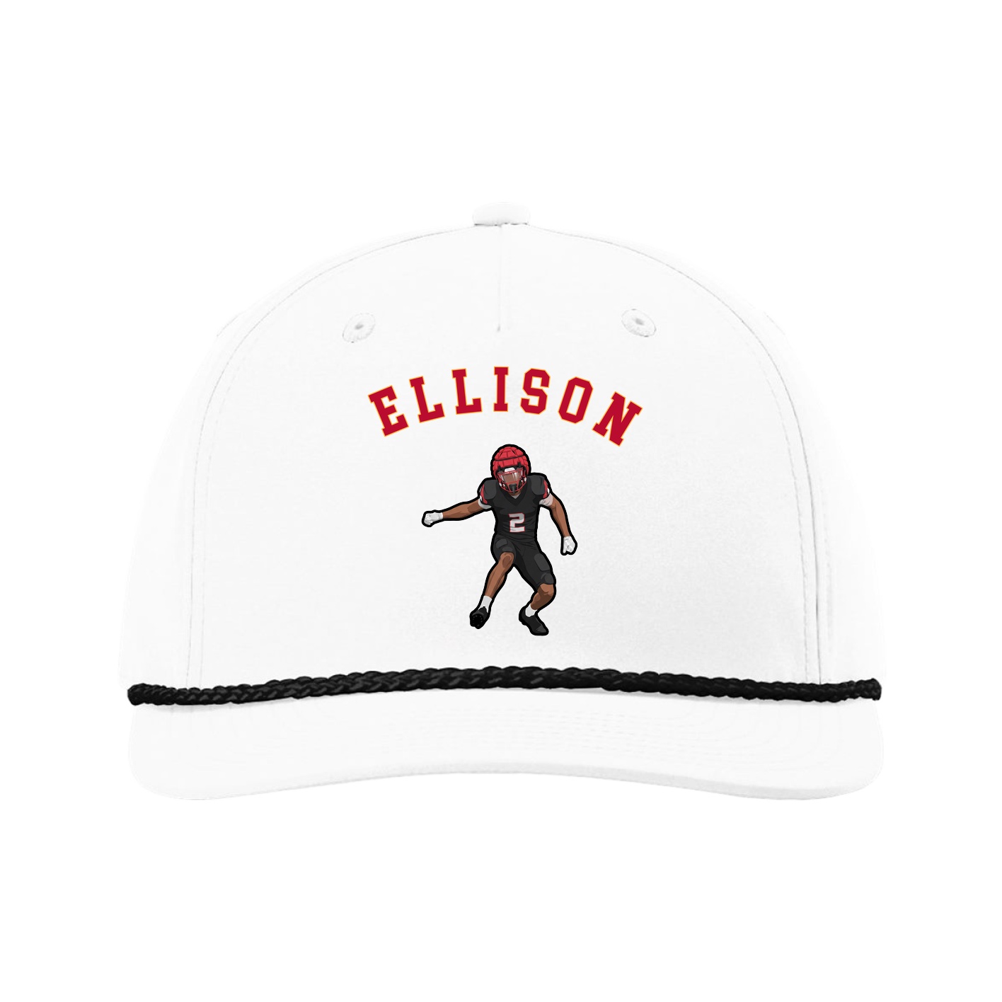 Five-Panel Classic Rope Cap — Shirsey Arch in White