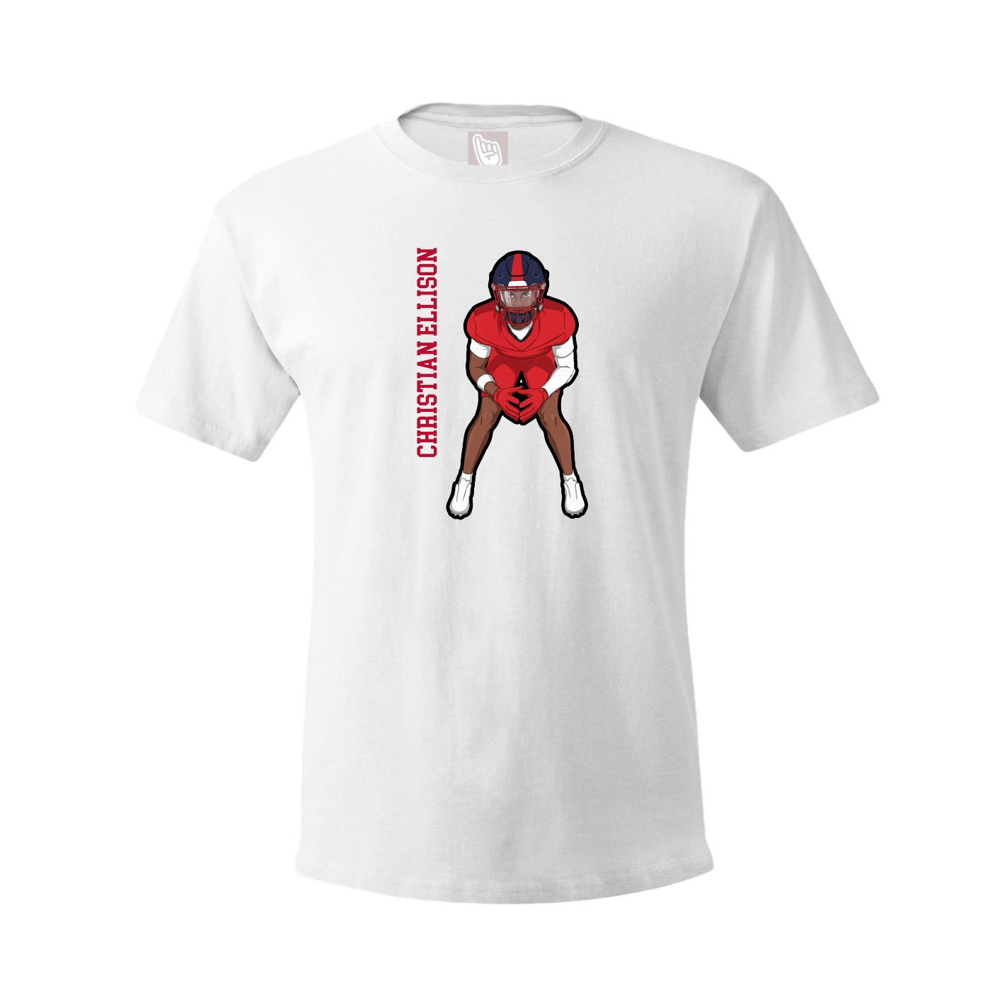 Tee — Name Vertical in White