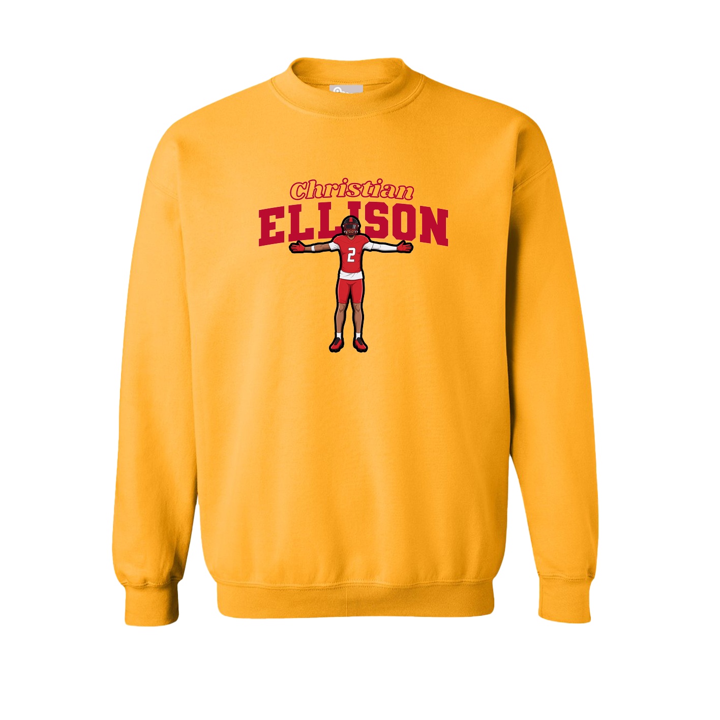 Fleece Crew — Name Arch in Gold