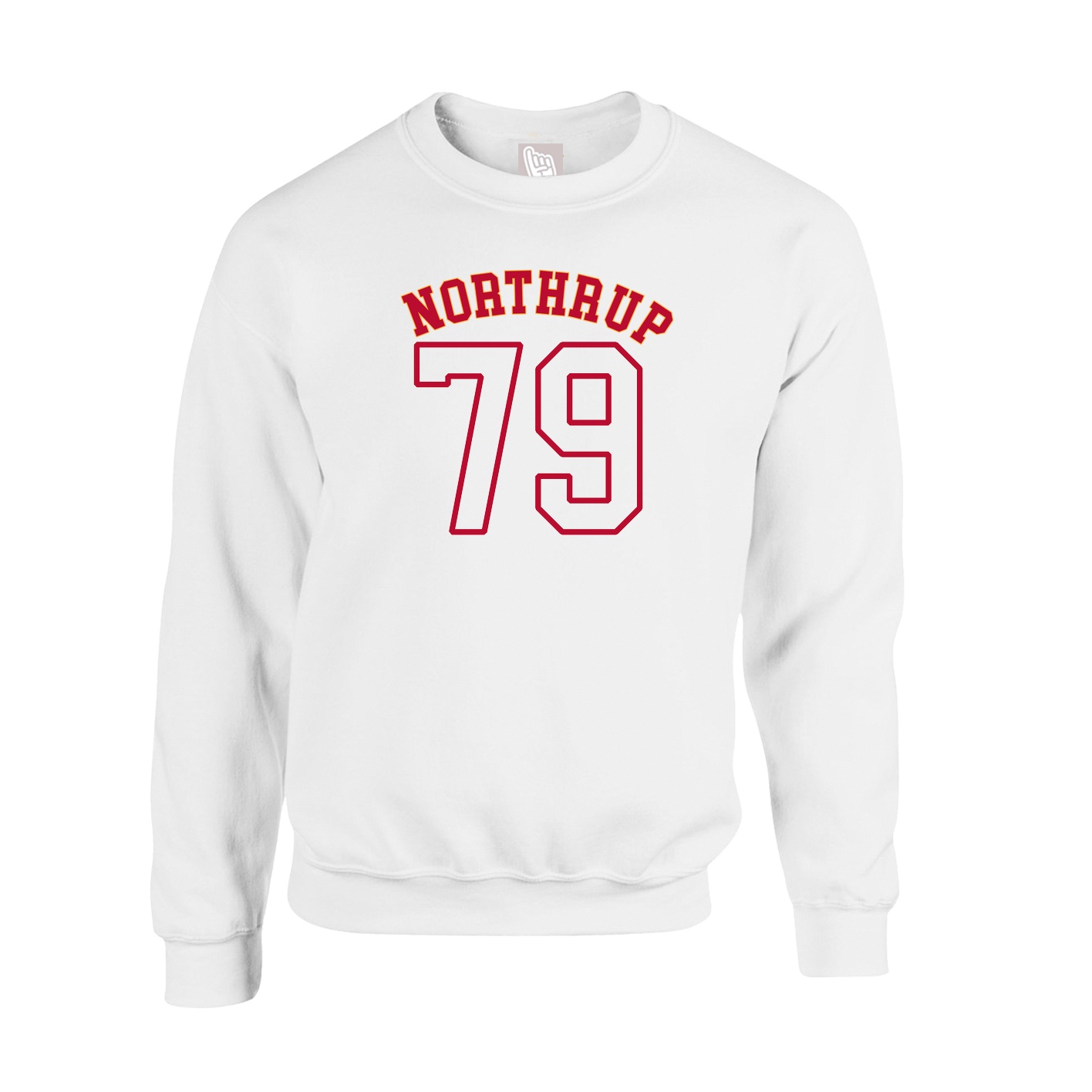 Fleece Crew — Shirsey Arch in White