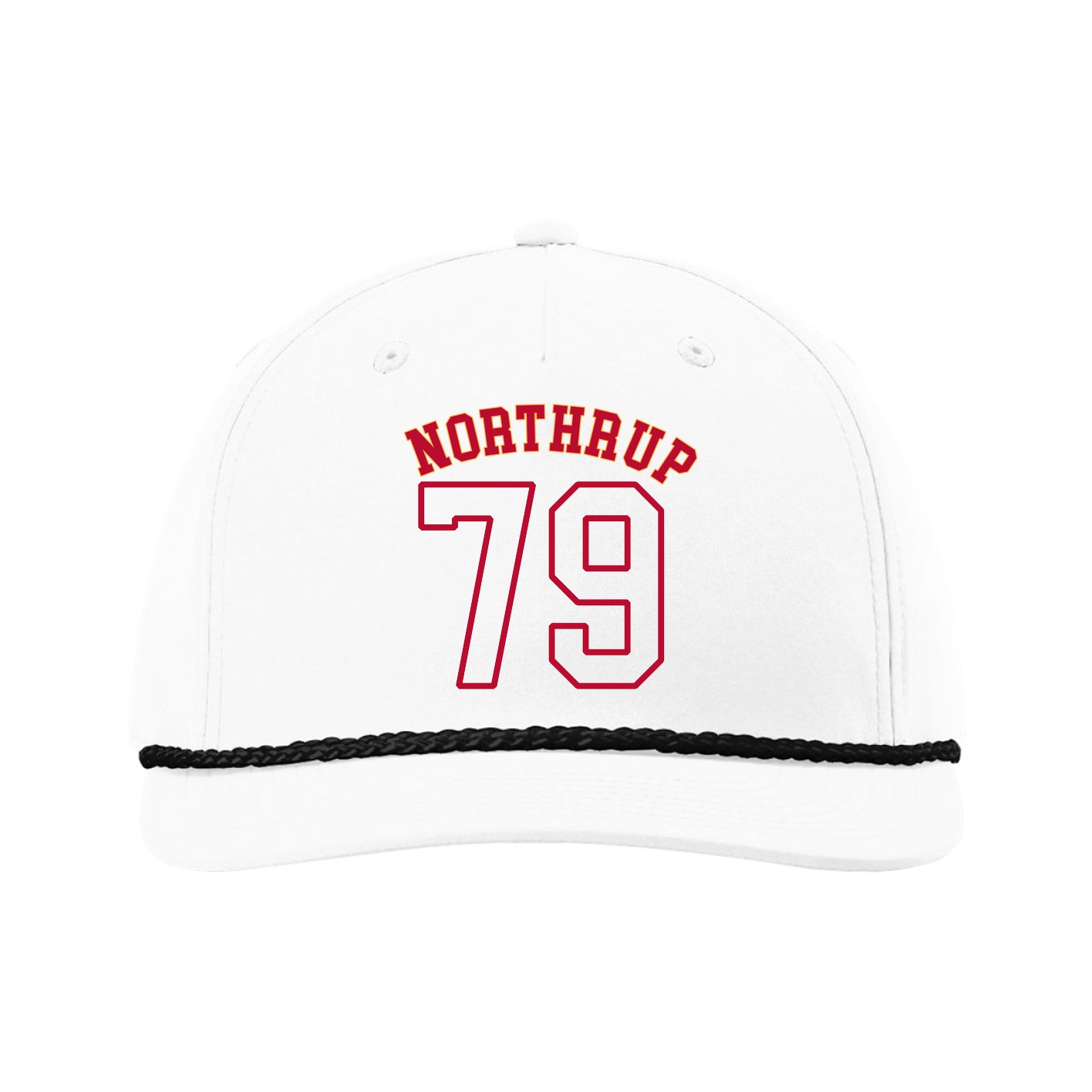 Five-Panel Classic Rope Cap — Shirsey Arch in White