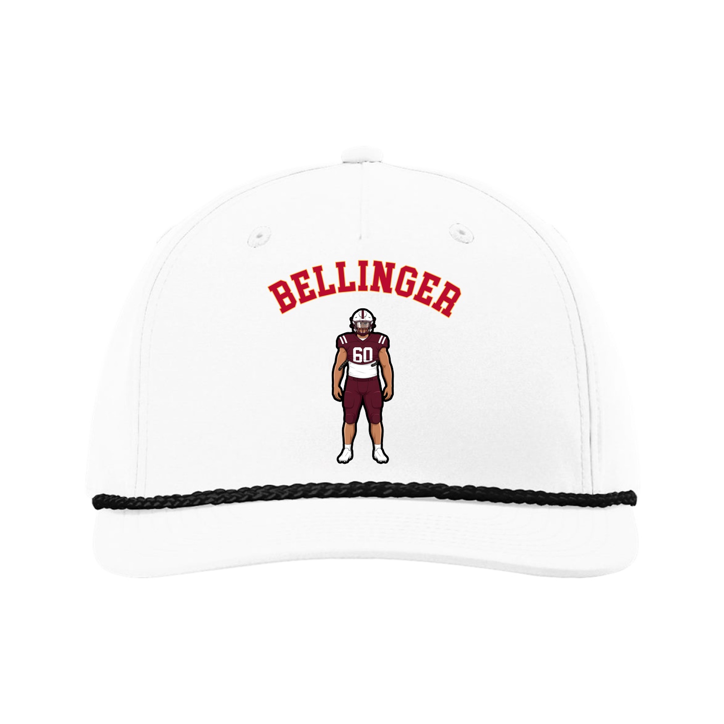 Five-Panel Classic Rope Cap — Shirsey Arch in White