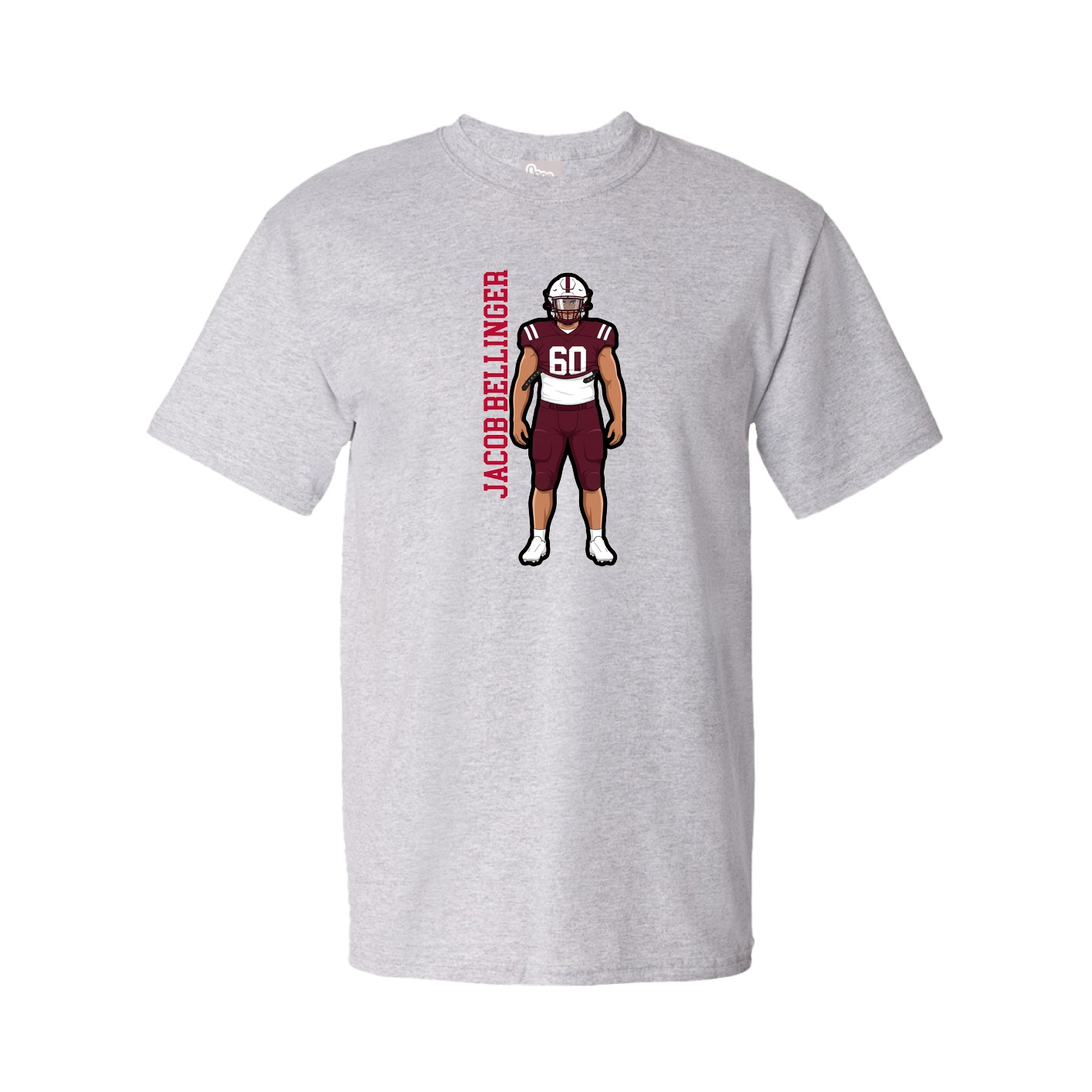 Youth Tee — Name Vertical in Grey