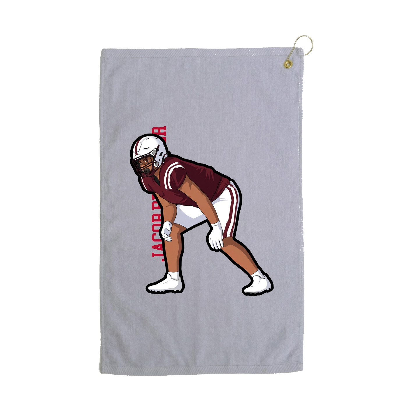 Golf Towel — Name Vertical in Grey