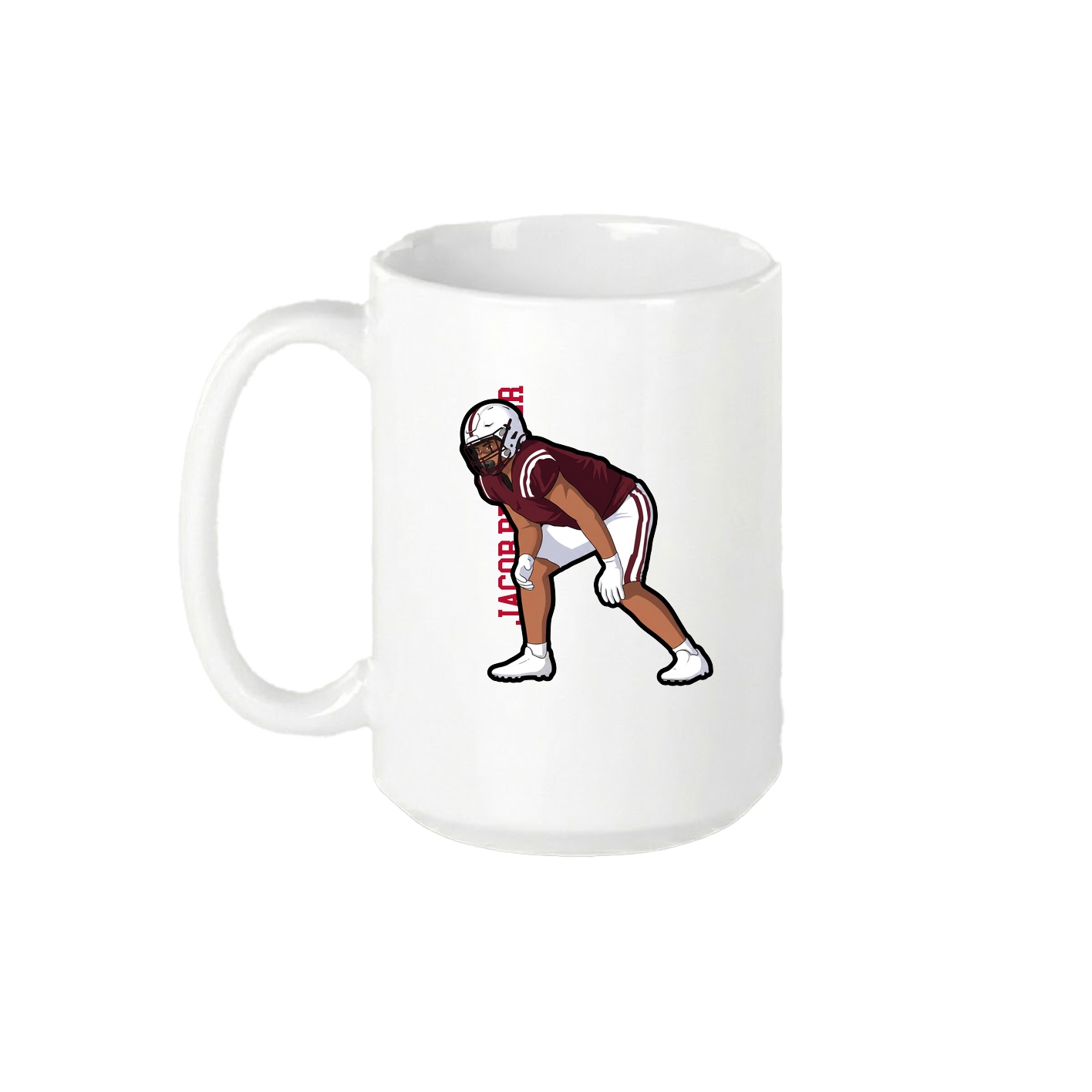 15oz Coffee Mug — Name Vertical in White