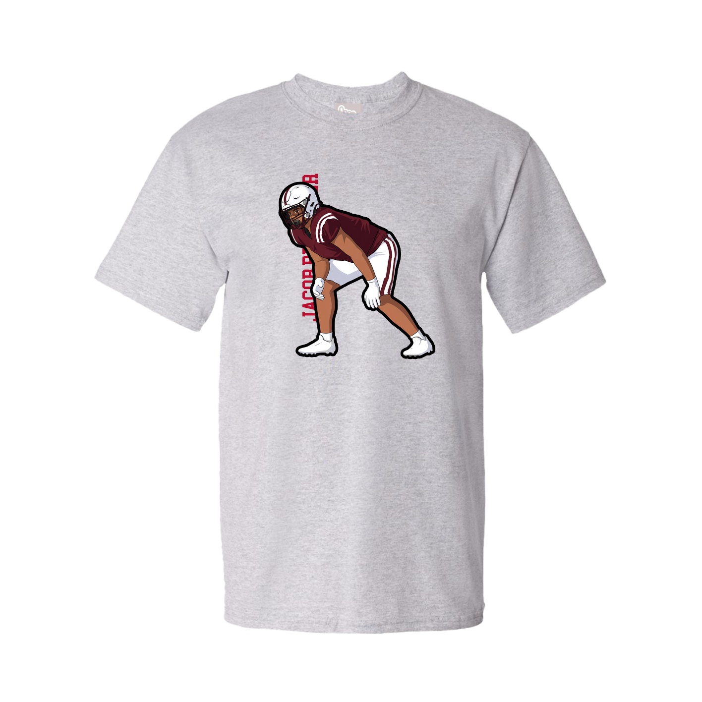 Youth Tee — Name Vertical in Grey