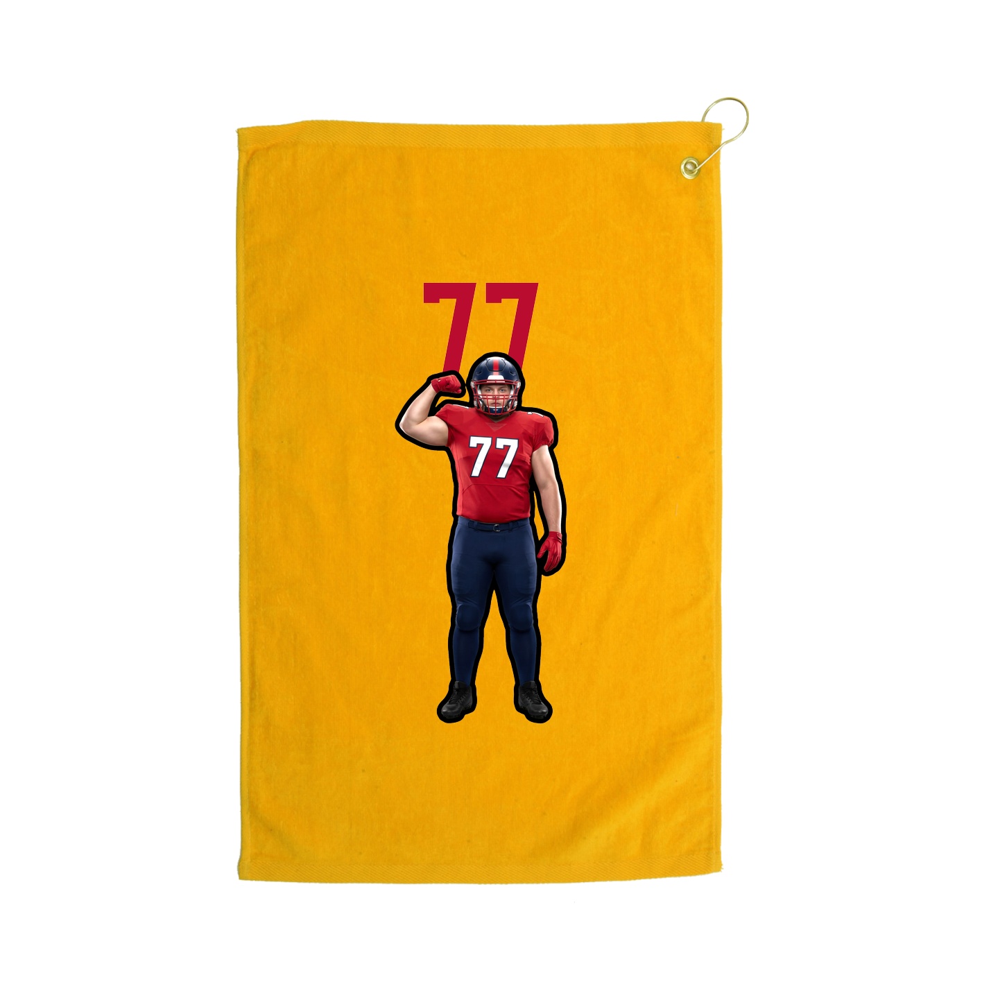 Golf Towel — Number Top in Gold