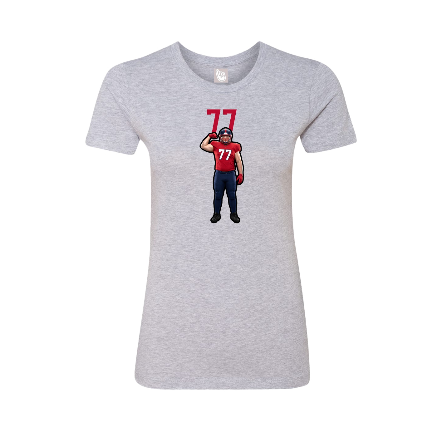 Fitted Women's Tee — Number Top in Grey
