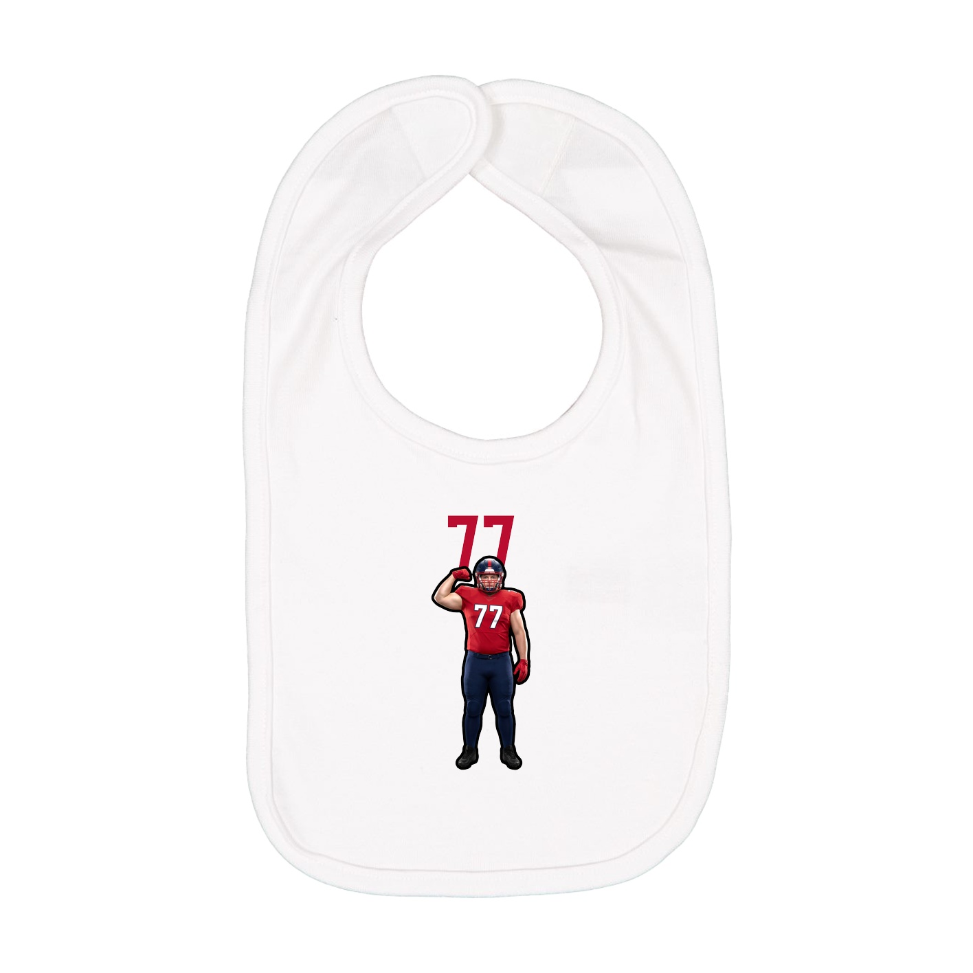 Infant Bib — Number Top in White
