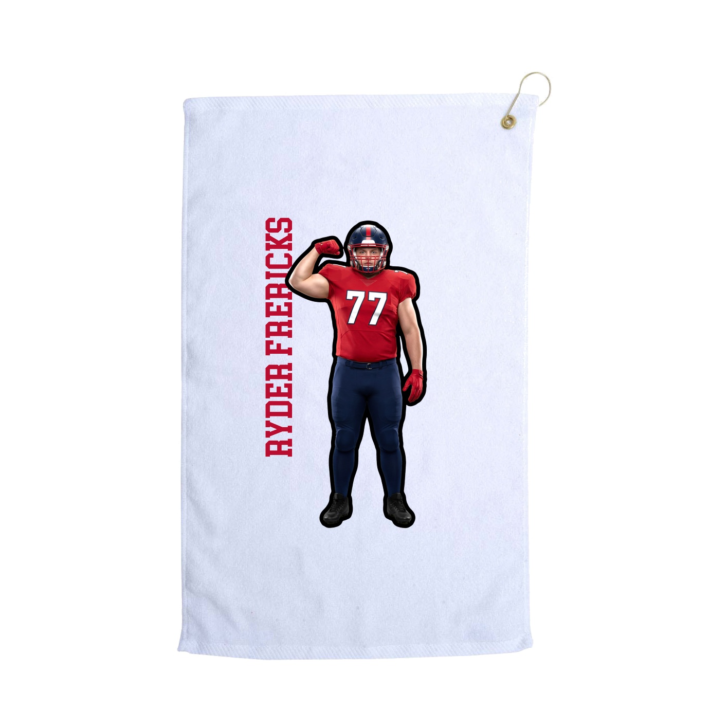 Golf Towel — Name Vertical in White