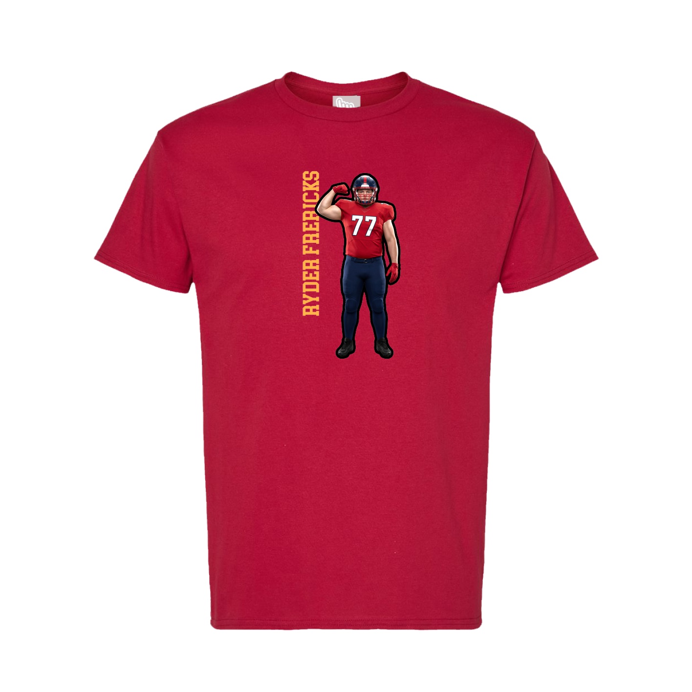 Tee — Name Vertical in Crimson