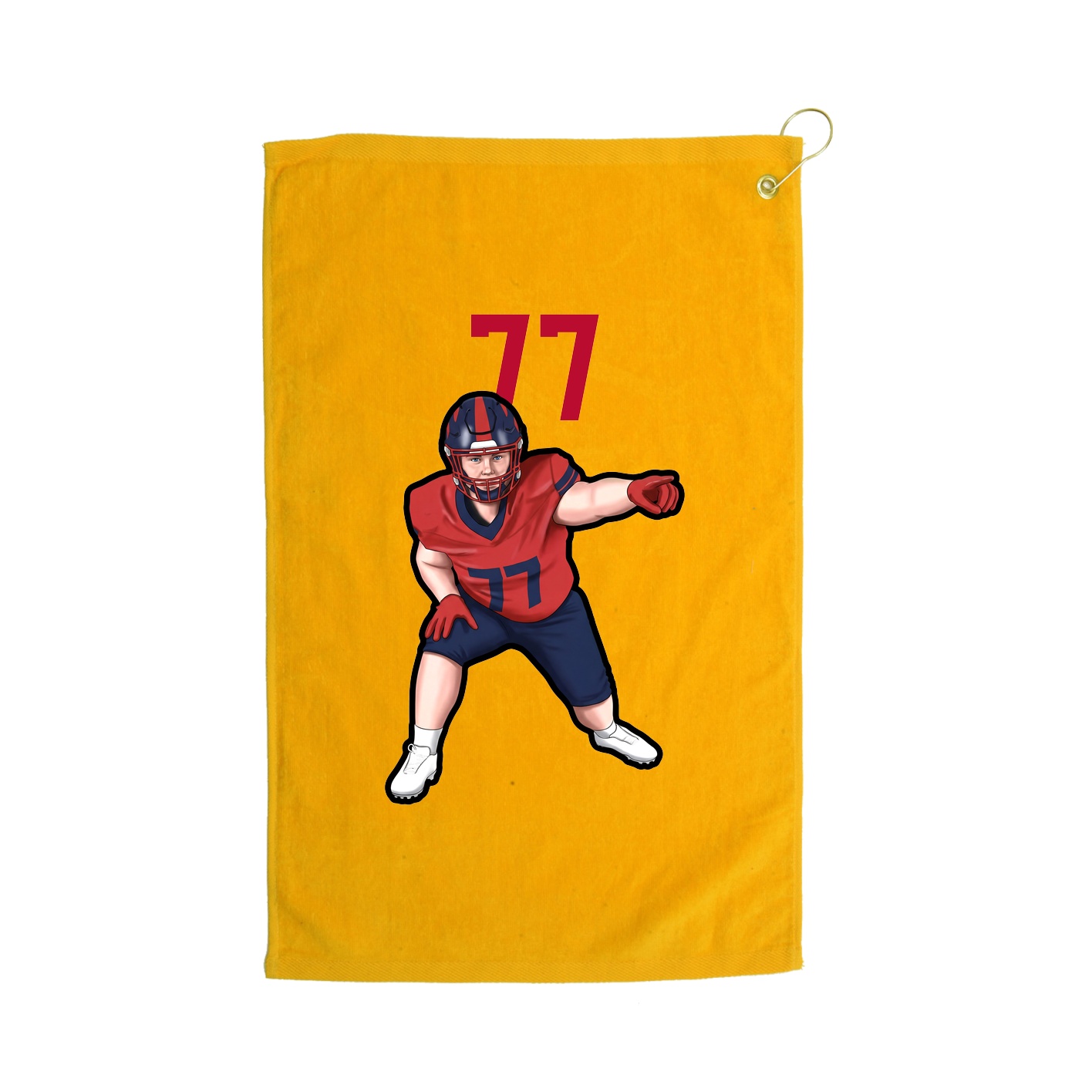 Golf Towel — Number Top in Gold